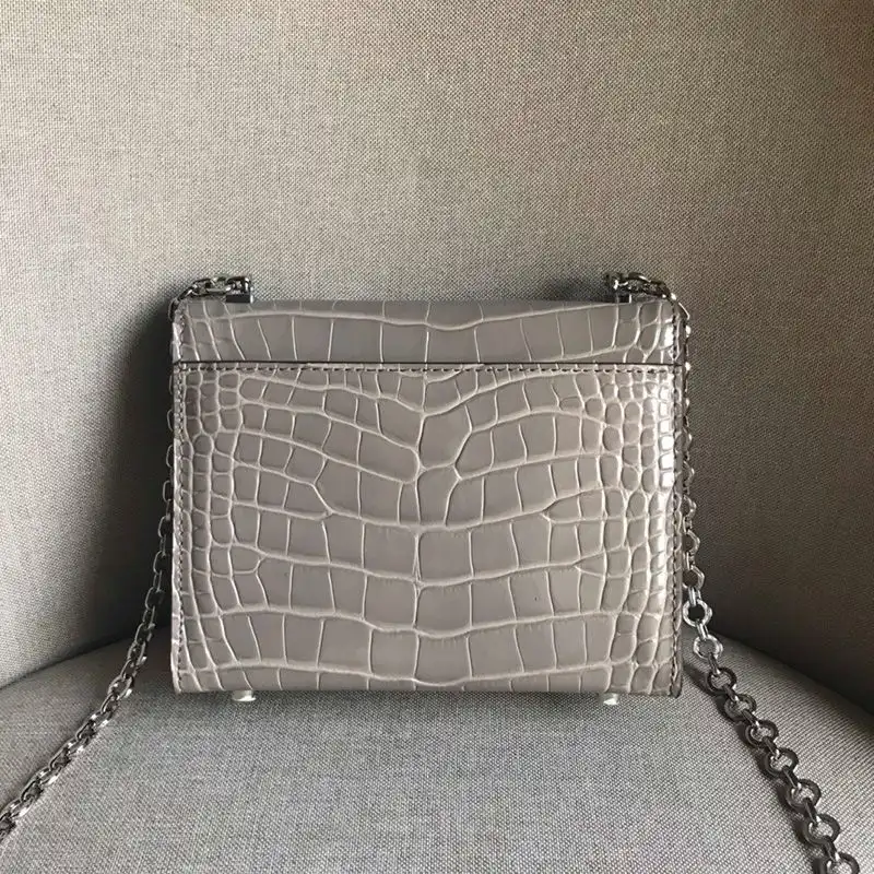 Cheap Hermes Verrou Chaine Mini Bag Alligator Leather Palladium Hardware In Grey