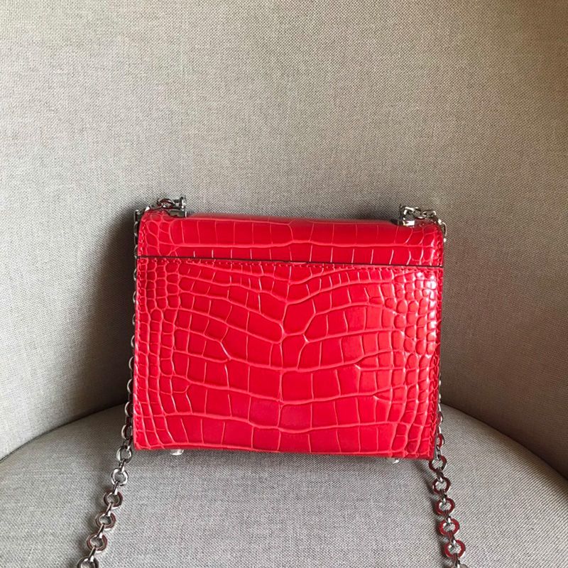 Hermes Verrou Chaine Mini Bag Alligator Leather Palladium Hardware In Red