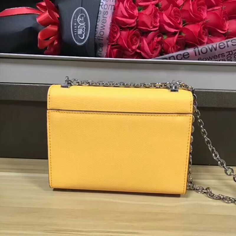 Hermes Verrou Chaine Mini Bag Goatskin Palladium Hardware In Yellow