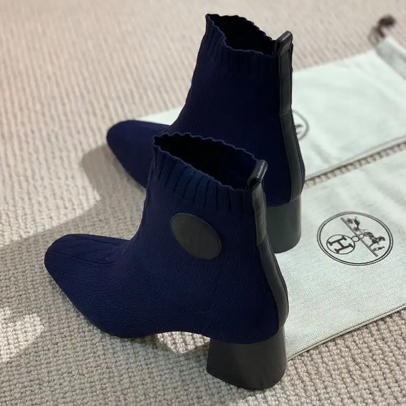 Affordable Hermes Volver 60 Ankle Boots Women Knit In Blue