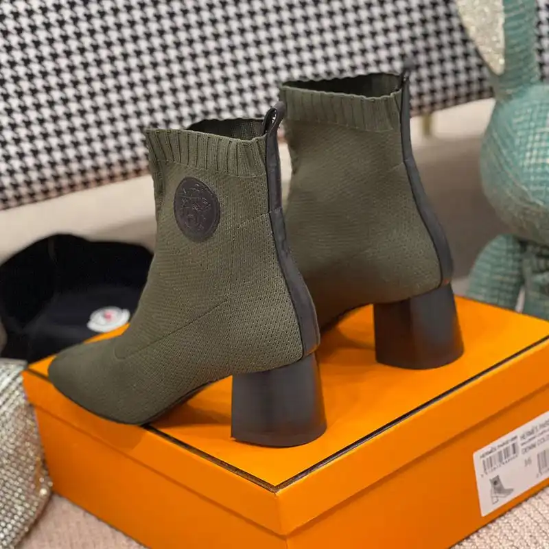 Cheap Hermes Volver 60 Ankle Boots Women Knit In Green