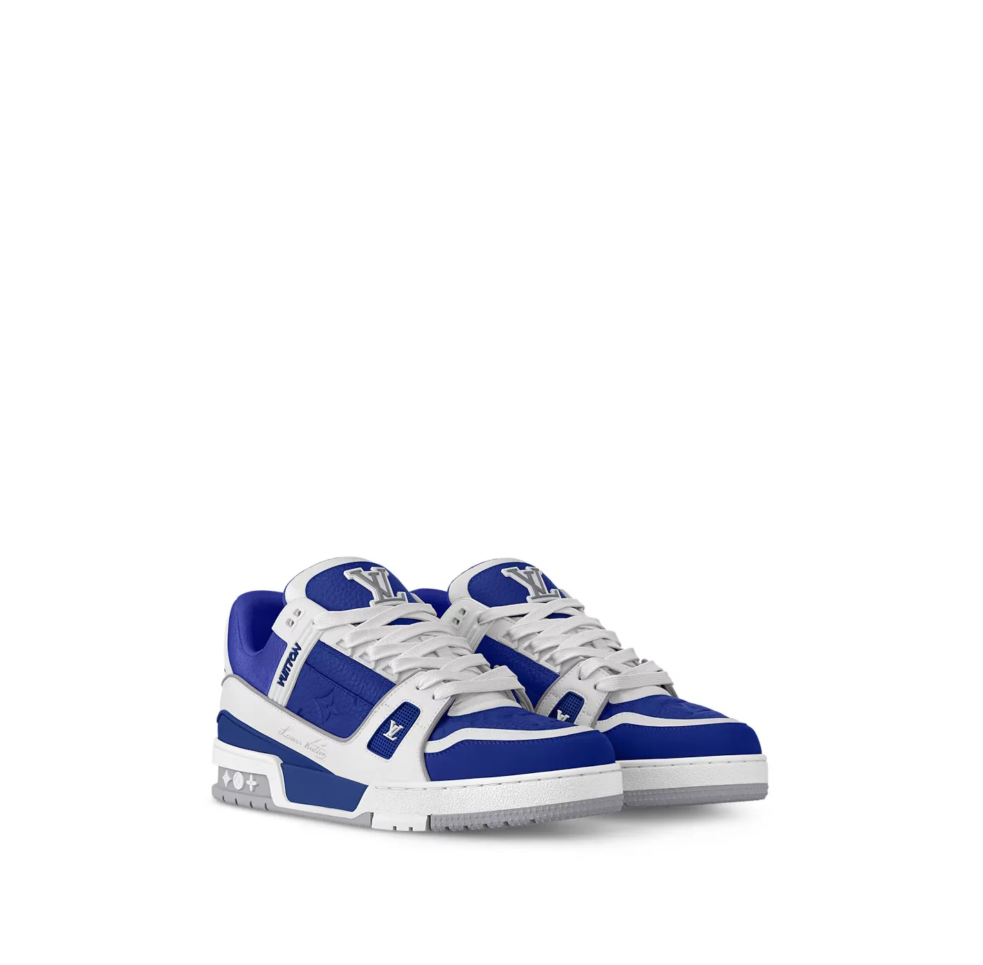 Mcqueen menswear Bagsaaa 1ADHS2 LV Trainer Sneaker Gaston Blue