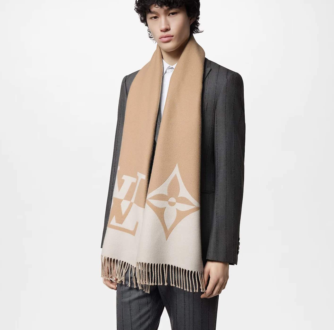Lv shoes replica Bagsaaa Beige M79098 Graphic Dual Scarf