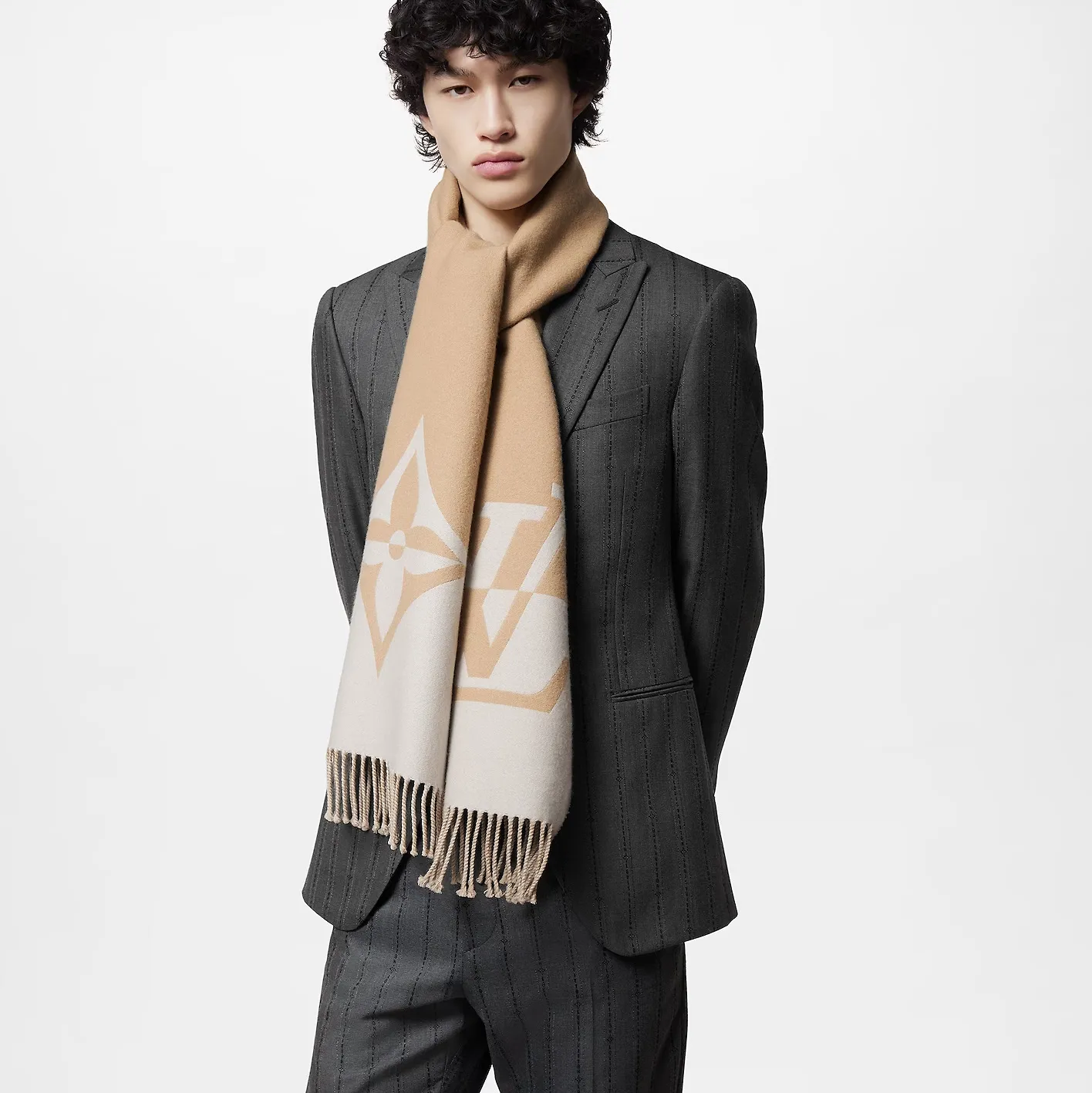 Lv shoes replica Bagsaaa Beige M79098 Graphic Dual Scarf