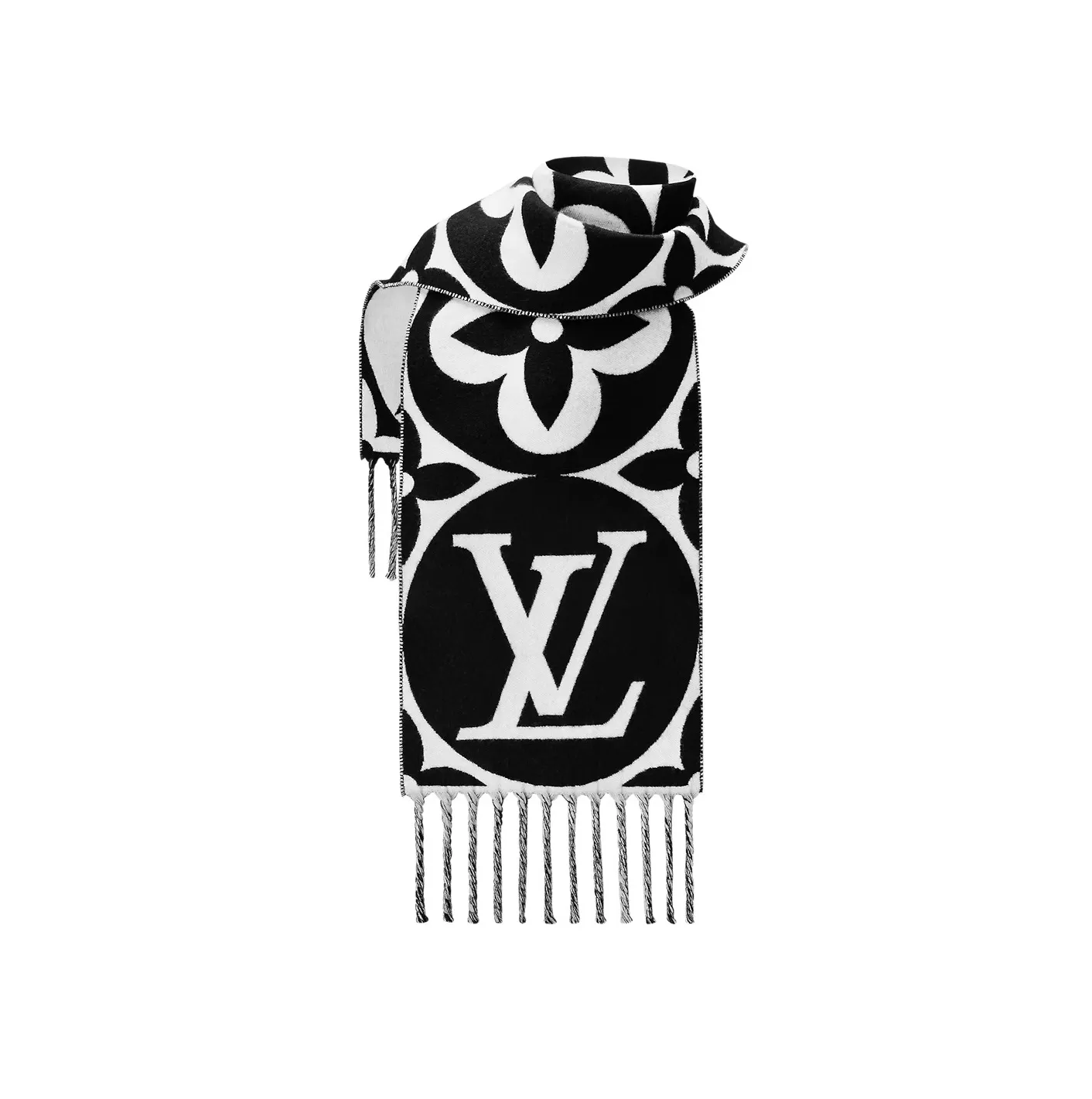 Bagsaaa Black M79212 FLIGHT MODE LV Medallion Scarf