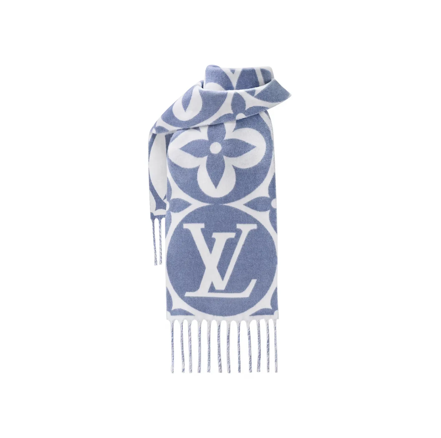 Bagsaaa Blue M79214 FLIGHT MODE LV Medallion Scarf
