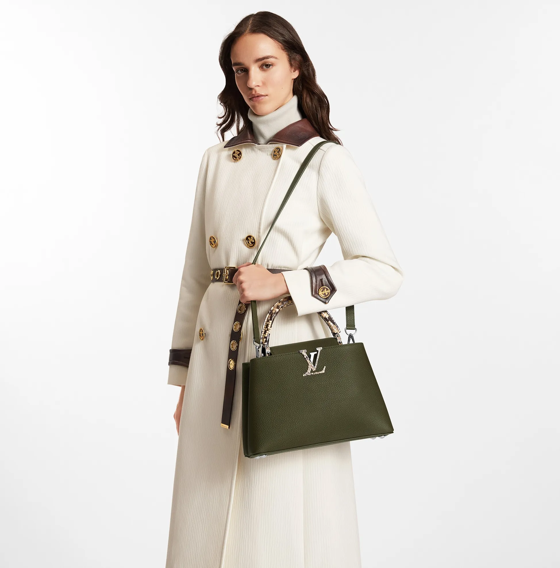 Rick owens shoes replica Bagsaaa Capucines MM Green N93799