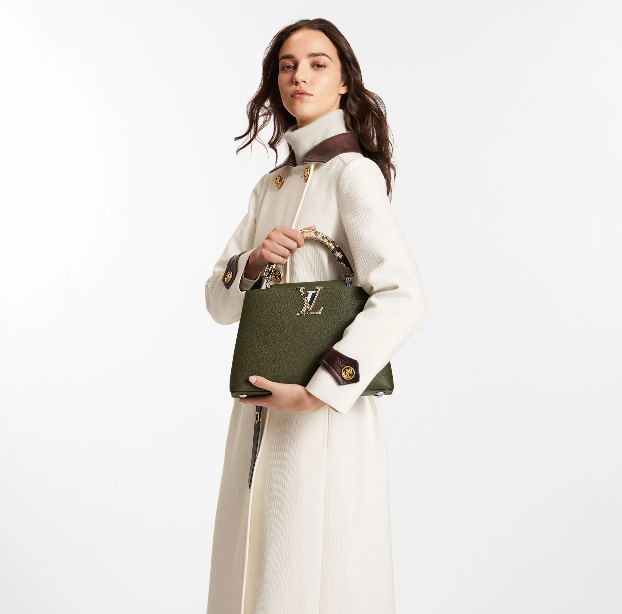 Rick owens shoes replica Bagsaaa Capucines MM Green N93799