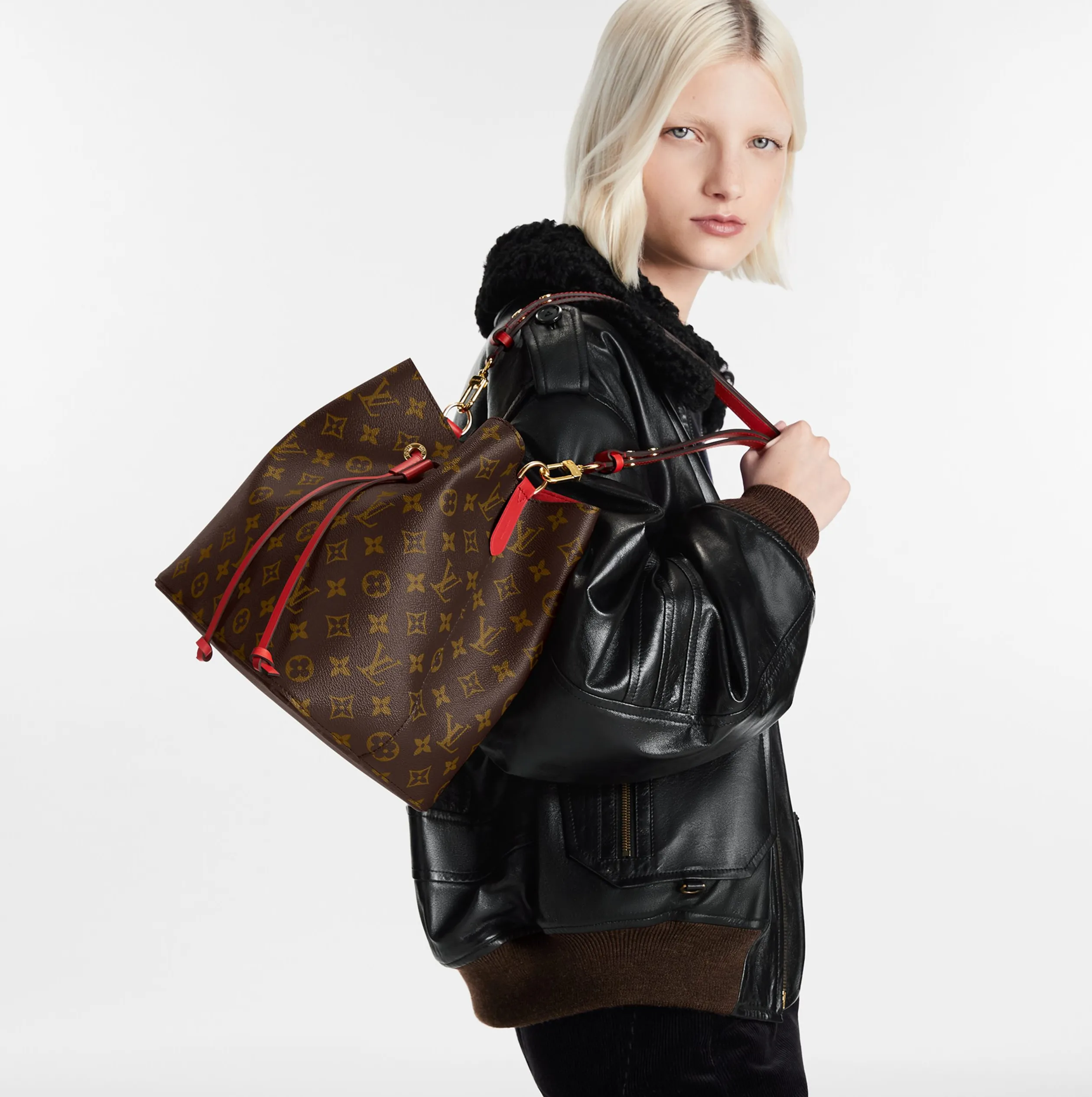 Replica goyard tote Bagsaaa Coquelicot Red Néonoé M44021