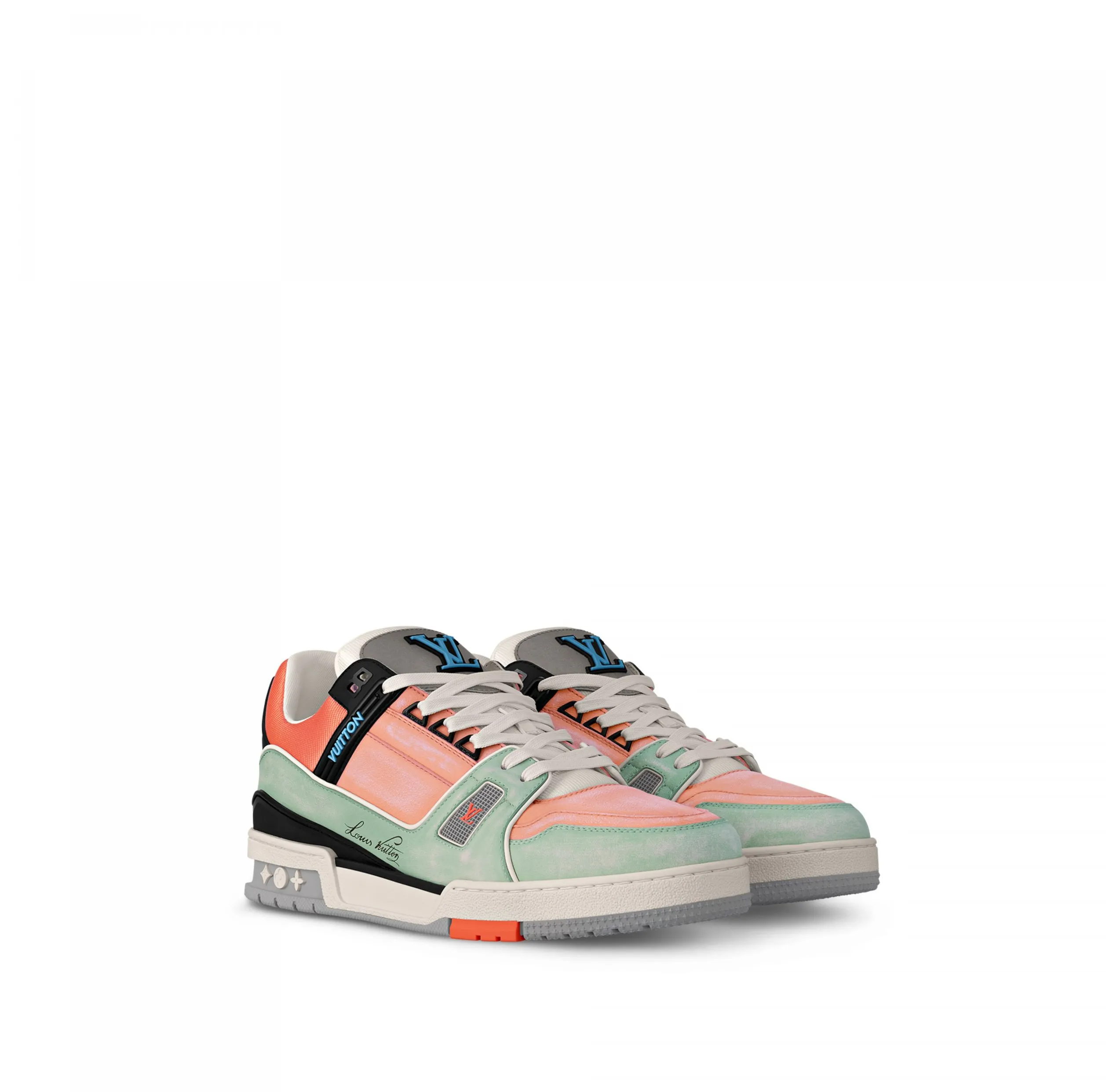 Replica miu miu Bagsaaa Cult LV Trainer Sneaker Orange 1ACEFX