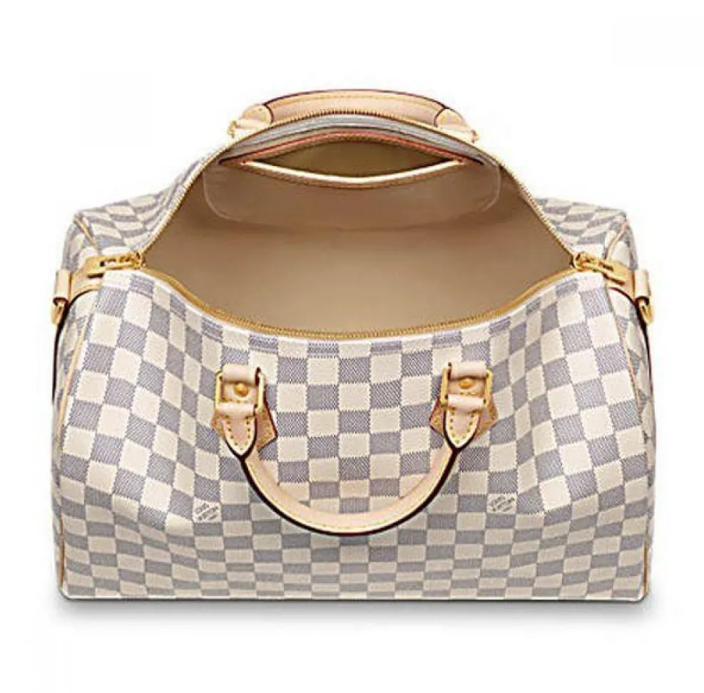 Replica rick owens shoes Bagsaaa Damier Azur Canvas Speedy Bandouliere 35 N41372