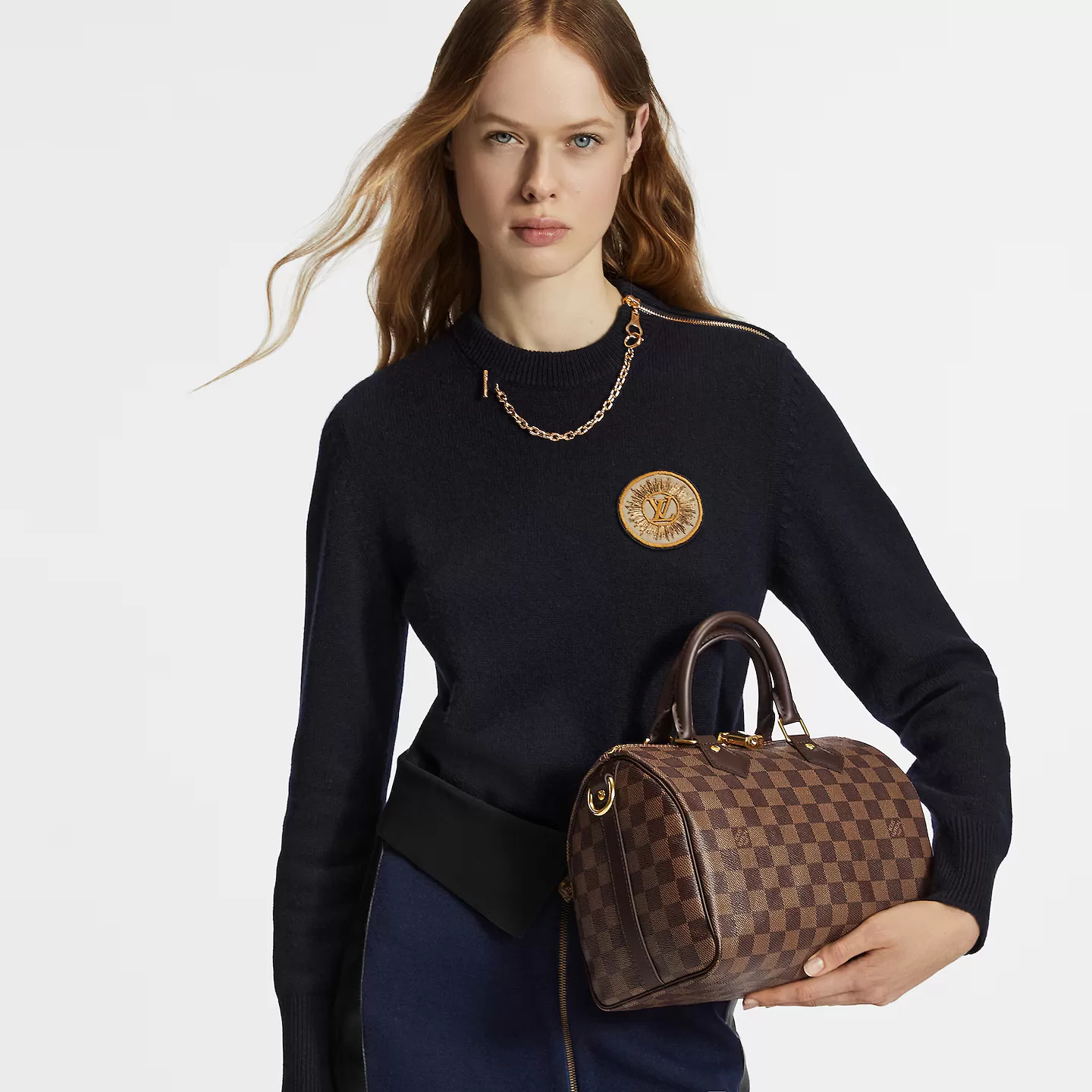 Replica valentino bags Bagsaaa Damier Ebene Speedy Bandouliere 25 N40575