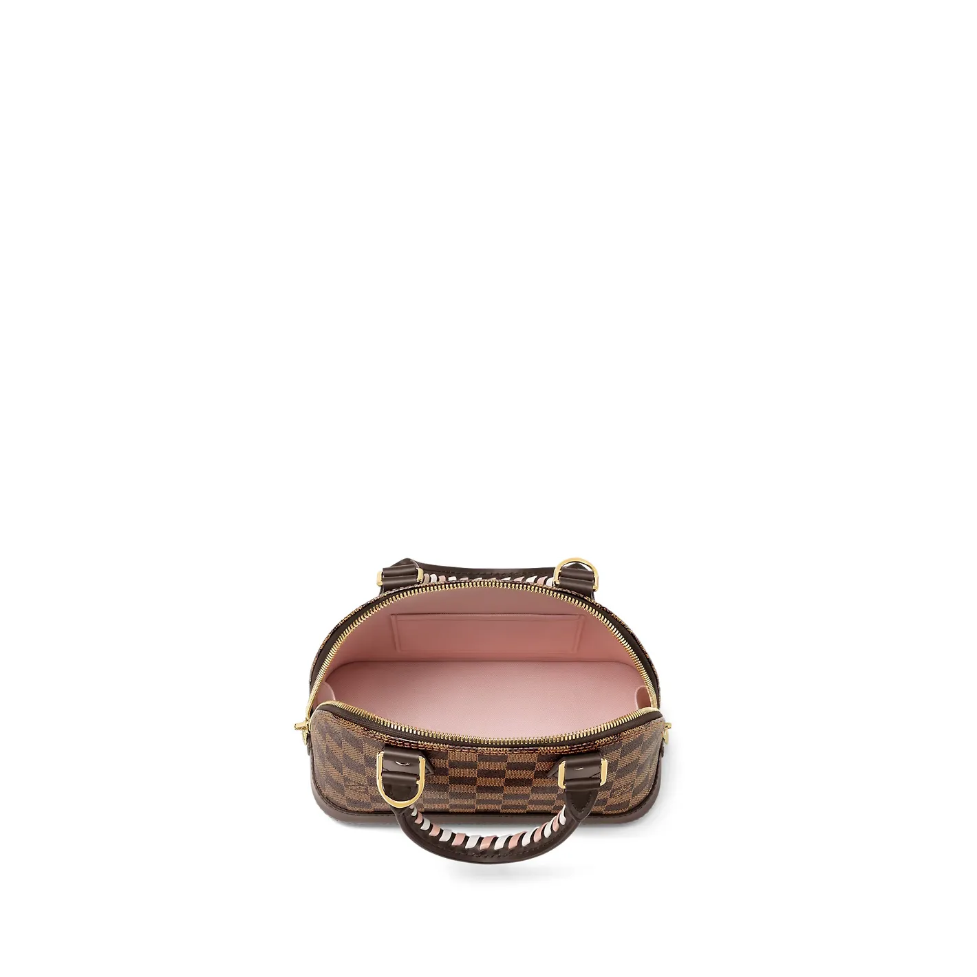 Lv shirt replica Bagsaaa Damier Ebene coated canvas N40447 Braided Alma BB