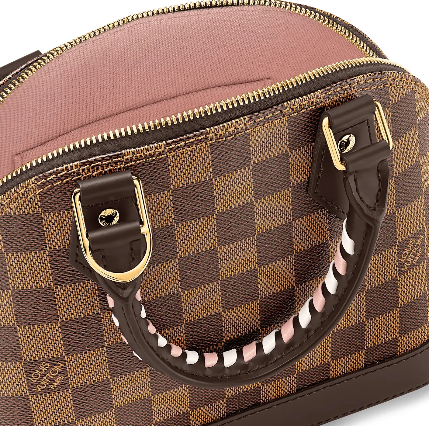 Lv shirt replica Bagsaaa Damier Ebene coated canvas N40447 Braided Alma BB