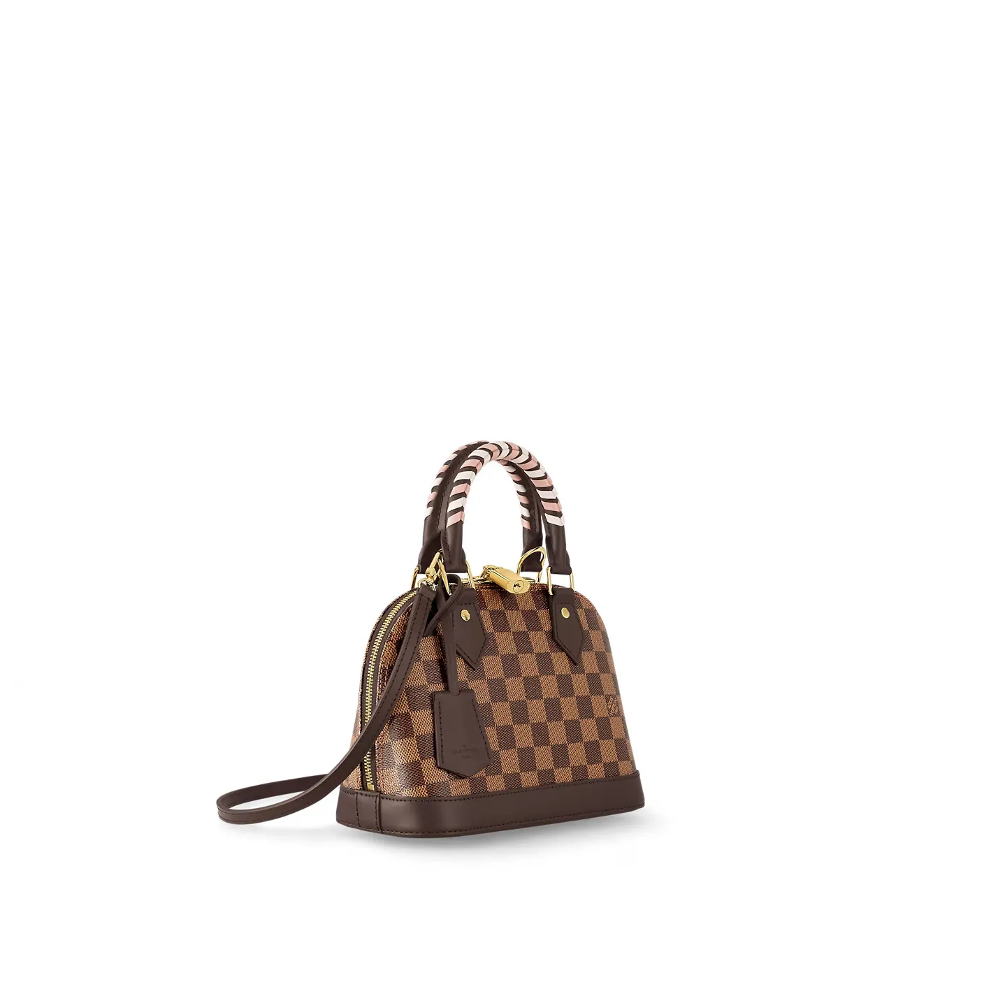 Lv shirt replica Bagsaaa Damier Ebene coated canvas N40447 Braided Alma BB