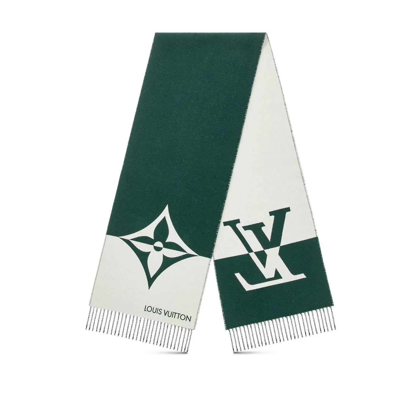 Bagsaaa Dark Green M79139 Graphic Dual Scarf