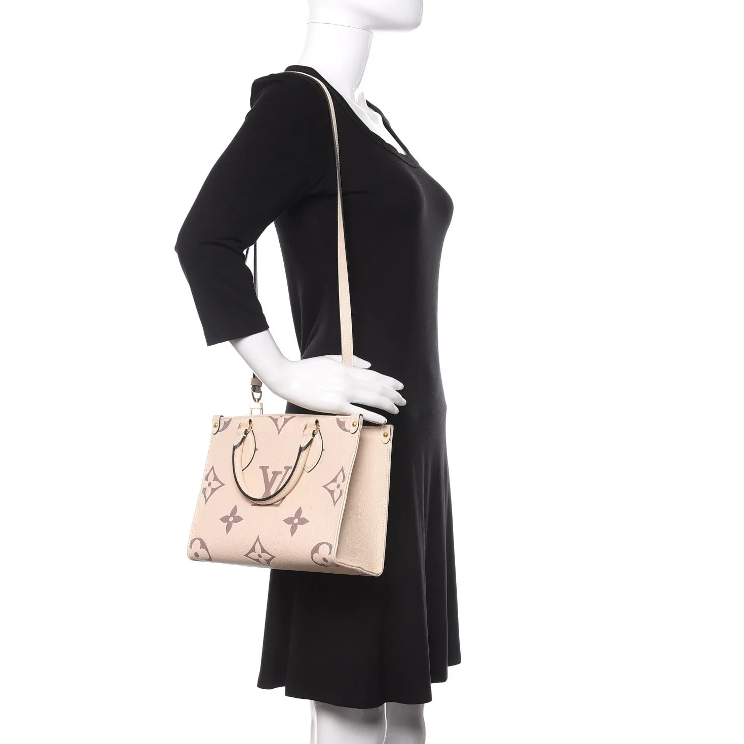 Lauren ralph lauren logo Bagsaaa Empreinte Monogram Giant Onthego PM M45654 Creme Bois De Rose