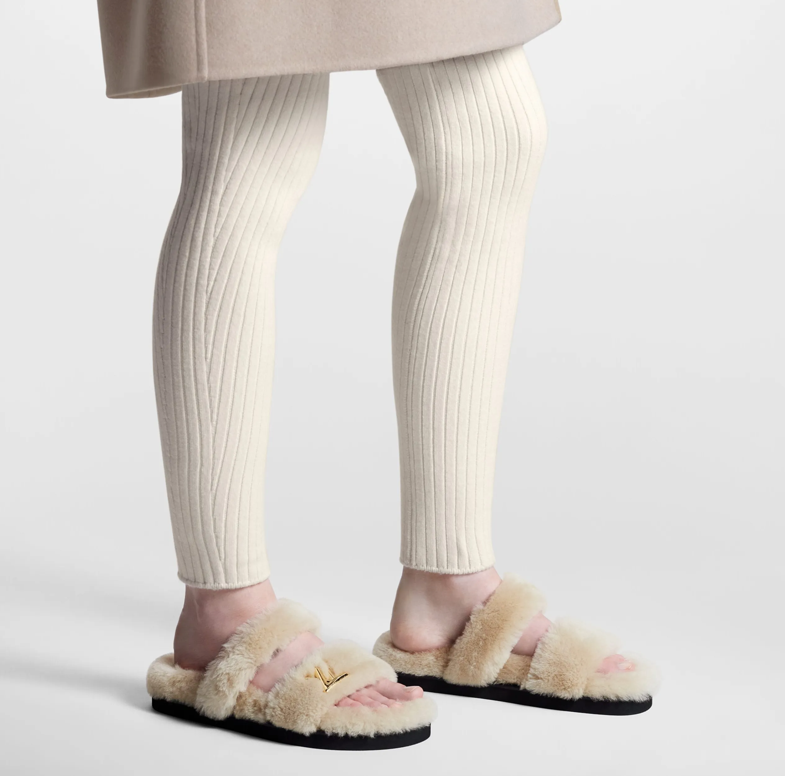 Rick owens shoes replica Bagsaaa Flight Mode LV Sunset Comfort Flat Mule Natural 1AC70R