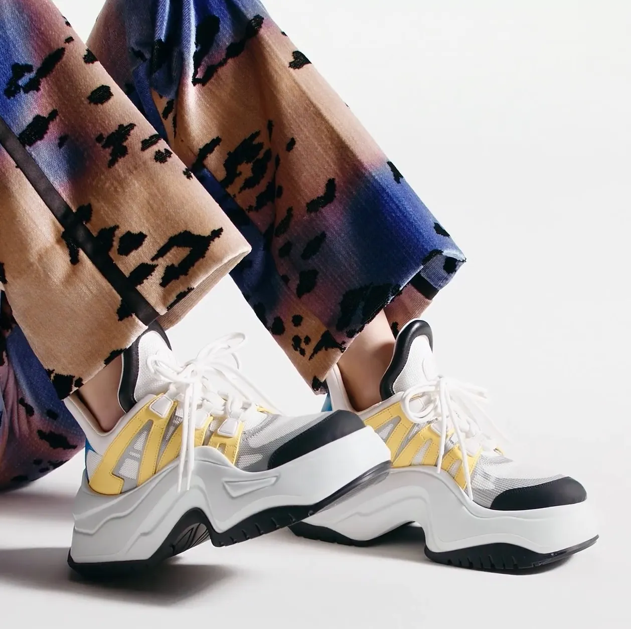 Shop for brands Bagsaaa LV Archlight 2.0 Platform Sneaker White Yellow 1ABIIE