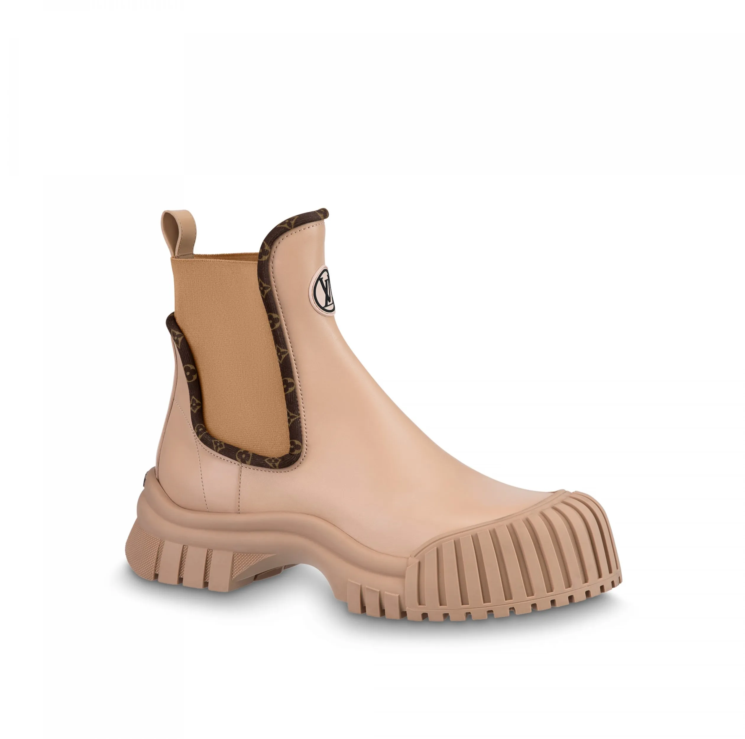 Bagsaaa LV Ruby Flat Ankle Boot Beige 1AB0EV