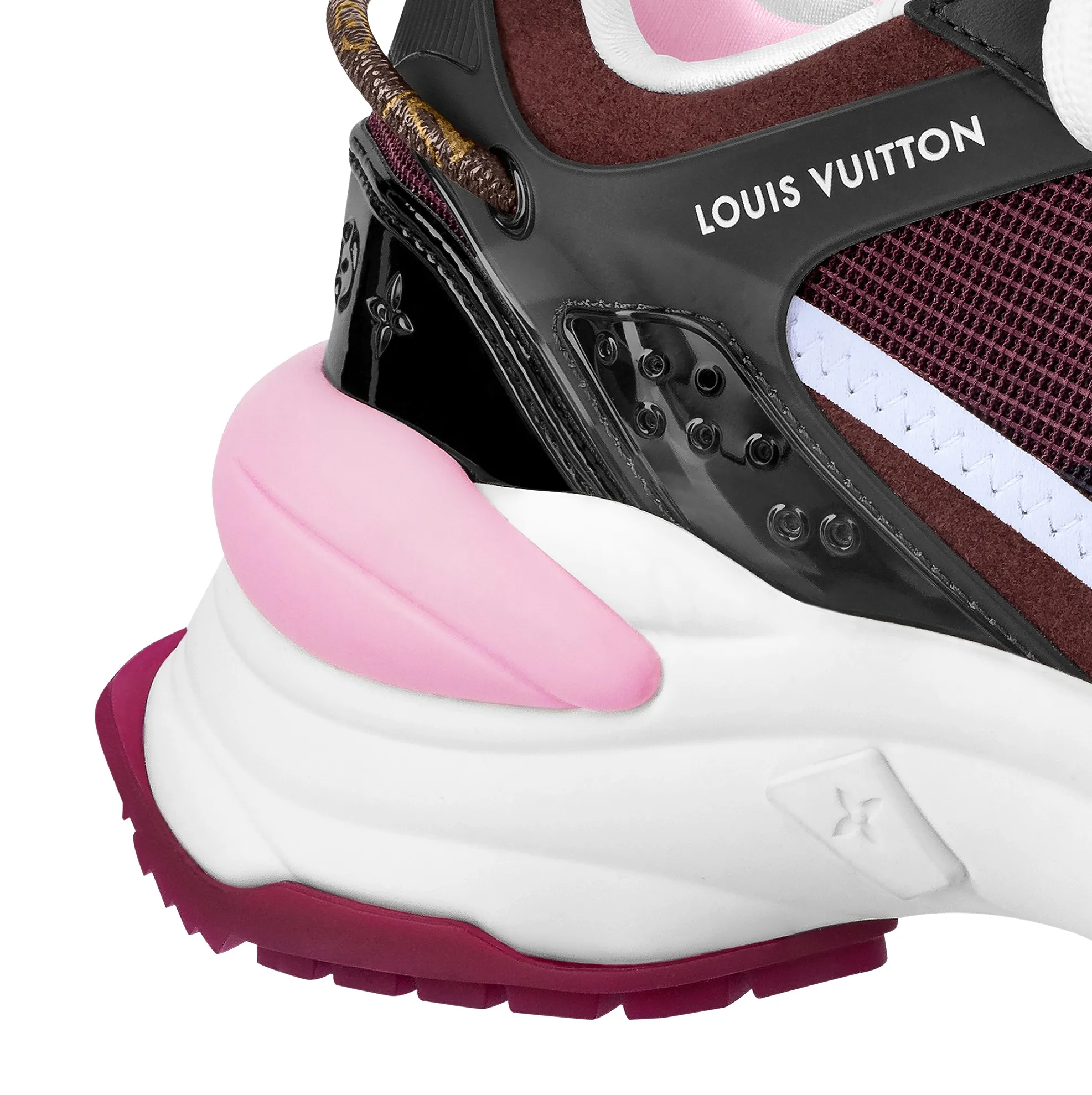 Louis vuitton locations Bagsaaa LV Run 55 Sneaker Monogram Flower Bordeaux Red 1A9H59
