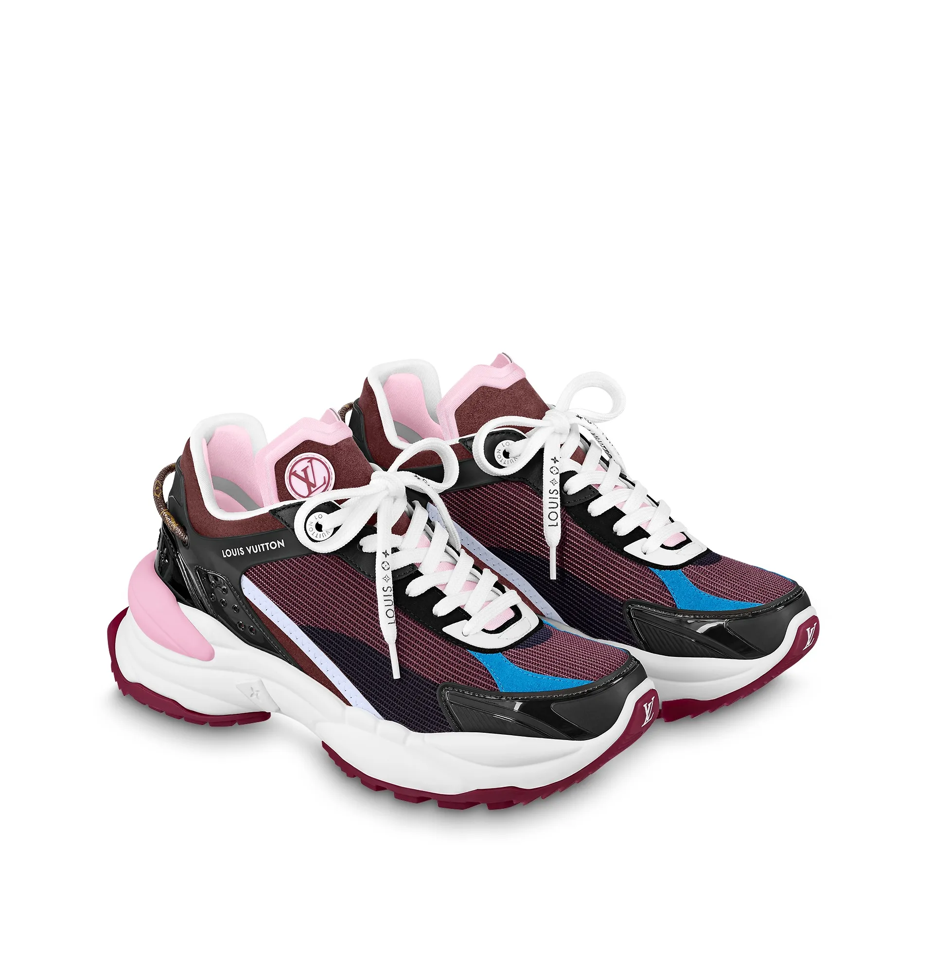 Louis vuitton locations Bagsaaa LV Run 55 Sneaker Monogram Flower Bordeaux Red 1A9H59