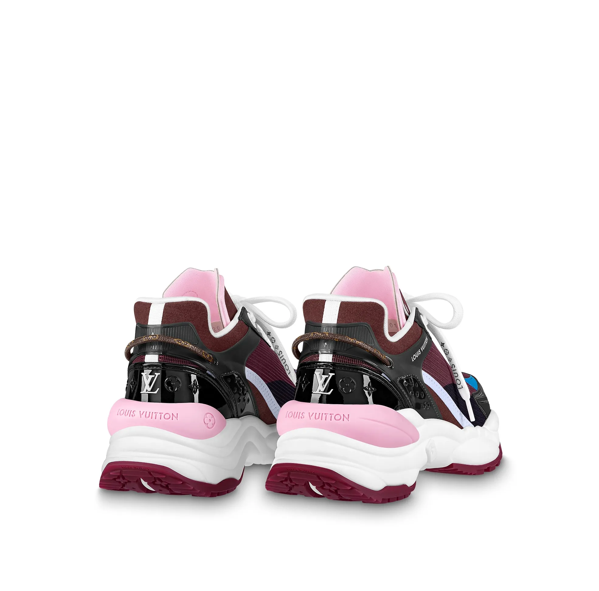 Louis vuitton locations Bagsaaa LV Run 55 Sneaker Monogram Flower Bordeaux Red 1A9H59