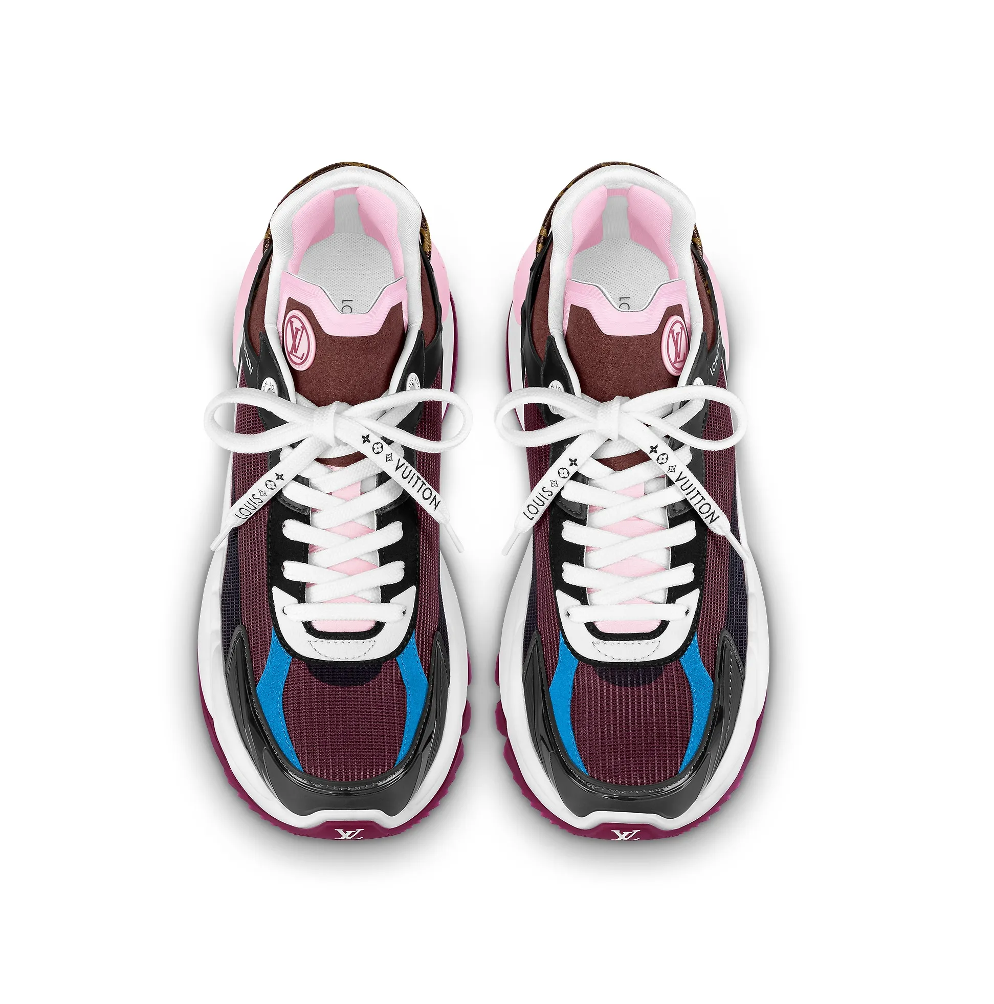 Louis vuitton locations Bagsaaa LV Run 55 Sneaker Monogram Flower Bordeaux Red 1A9H59