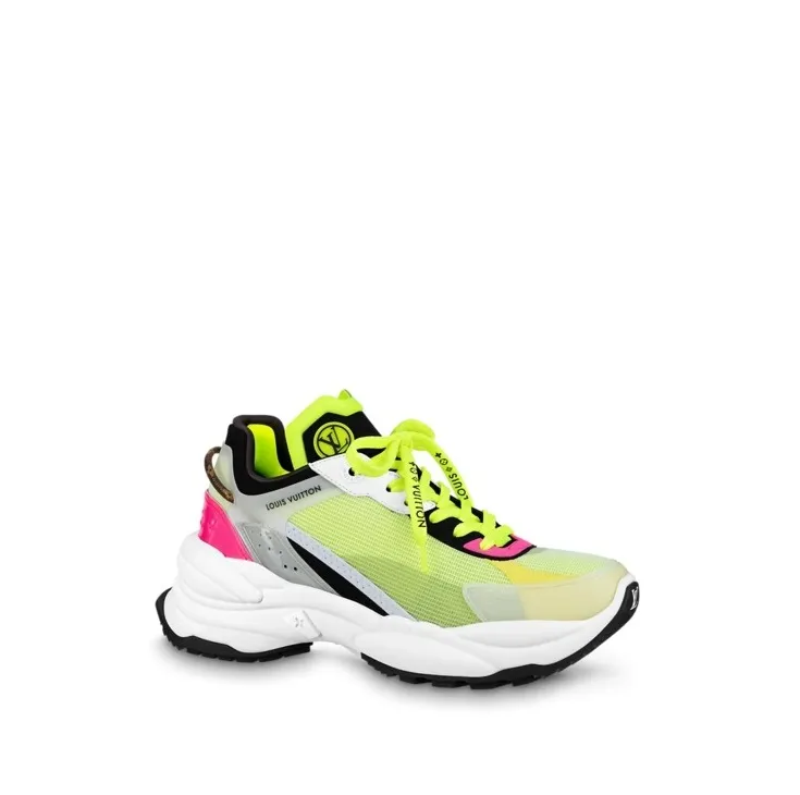 Bagsaaa LV Run 55 Sneaker Monogram Flower Bordeaux Yellow 1a9h4t