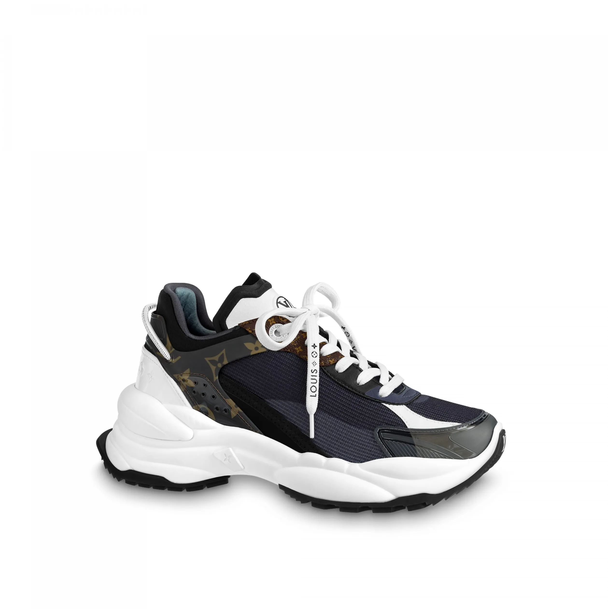 Bagsaaa LV Run 55 Sneaker Monogram Flowers Black 1AAP5D