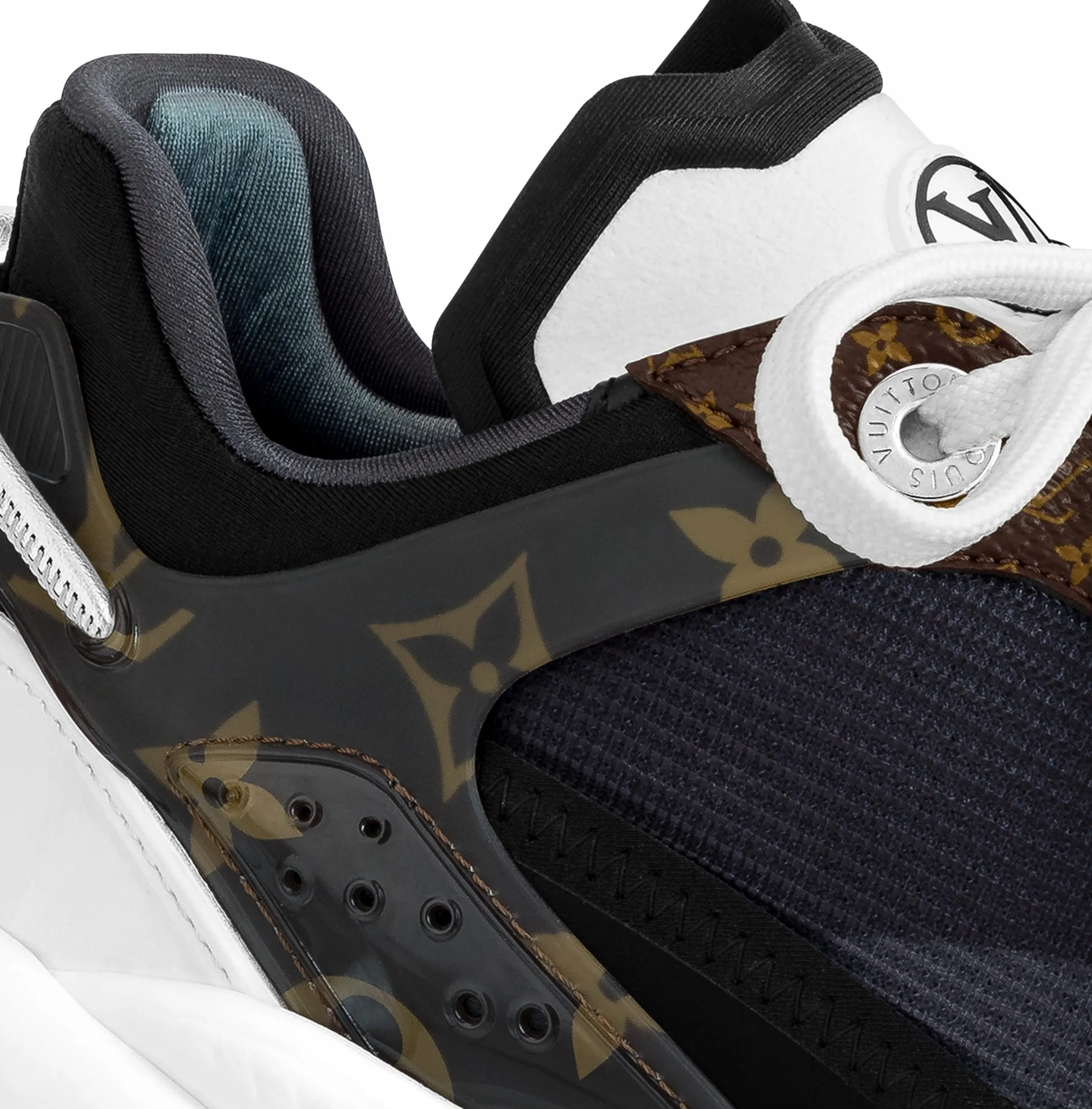 Replica bags Bagsaaa LV Run 55 Sneaker Monogram Flowers Black 1AAP5D