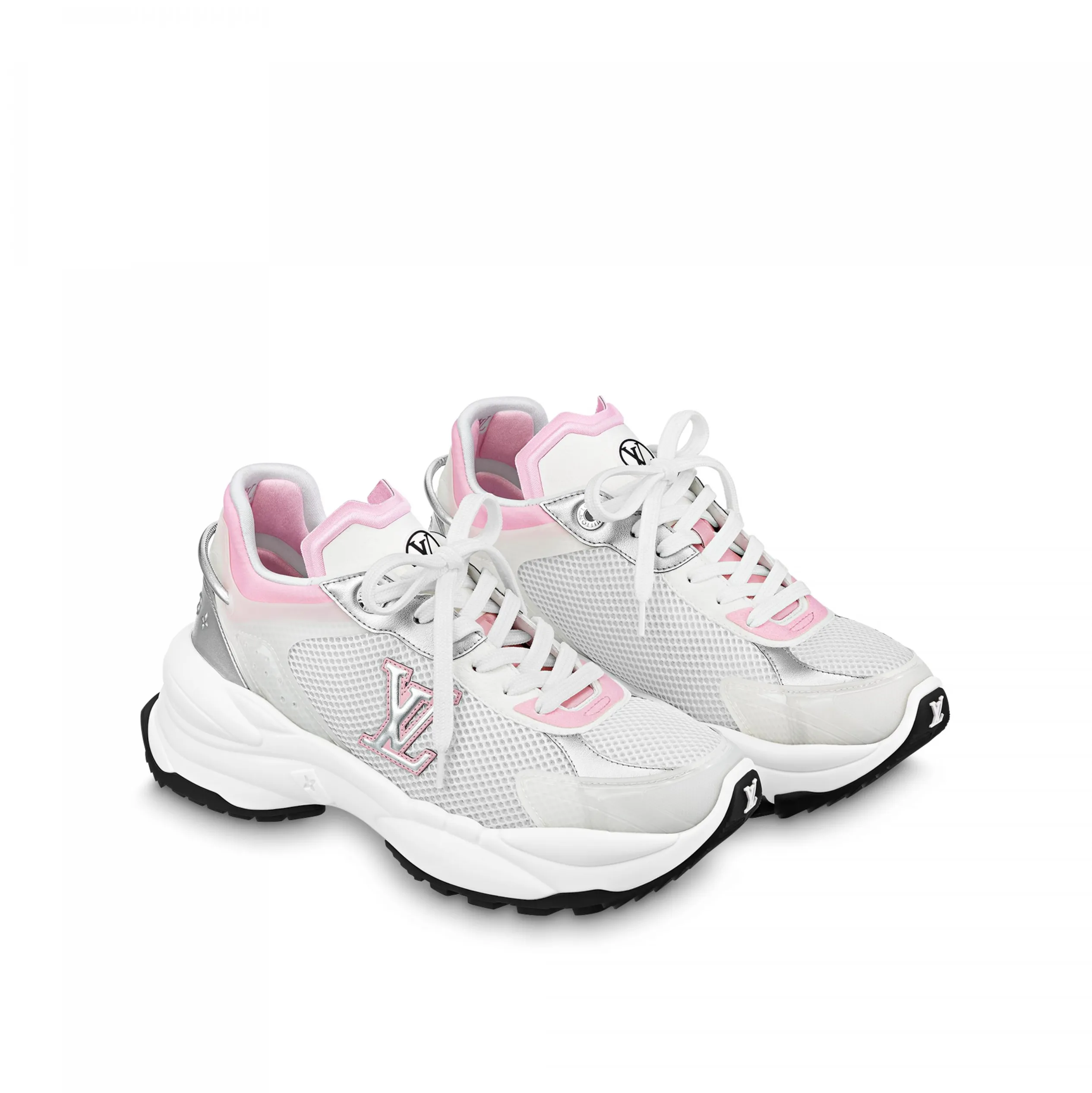 Original chanel store Bagsaaa LV Run 55 Sneaker Monogram Flowers Pink 1ABVI3
