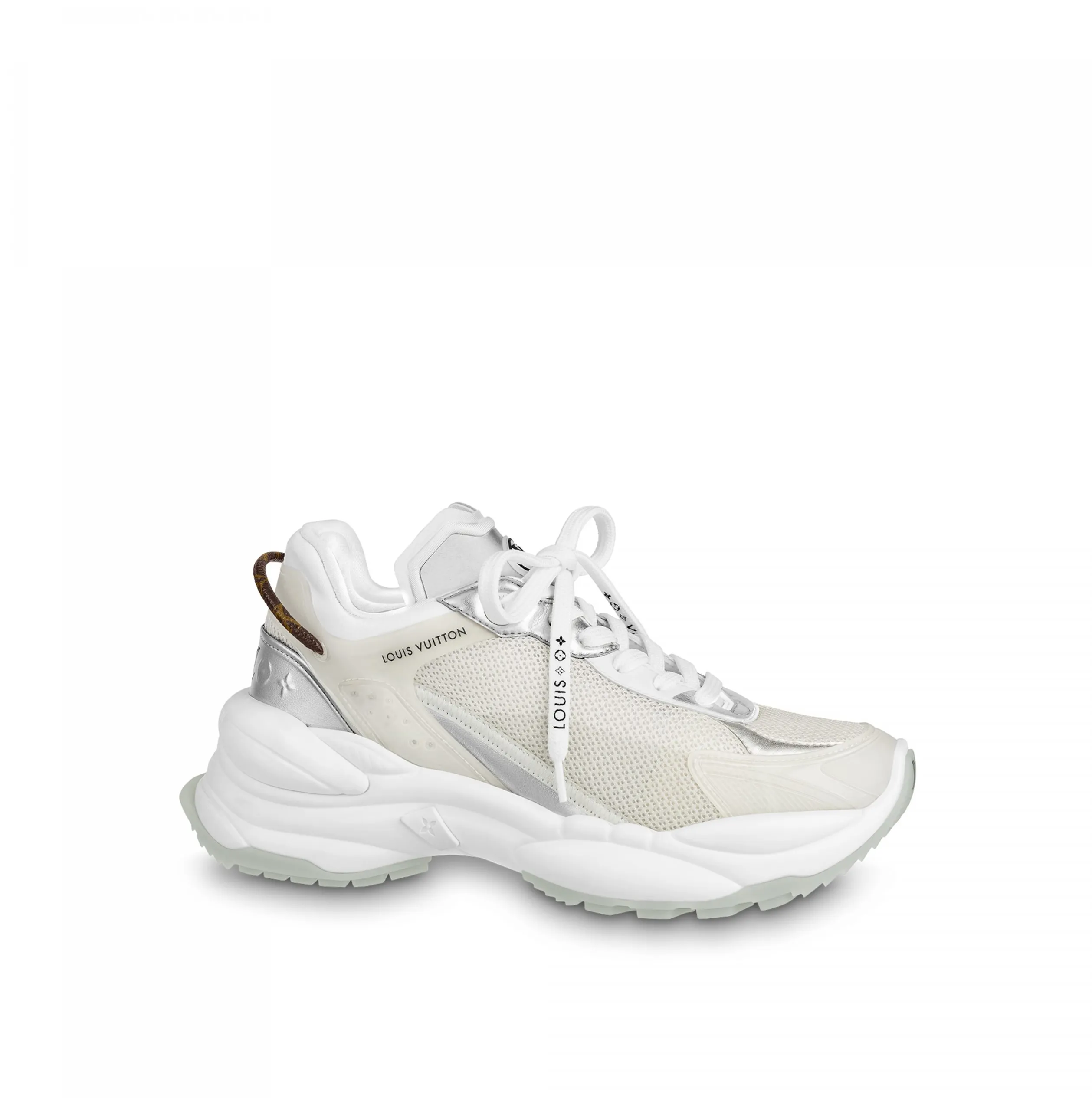 Bagsaaa LV Run 55 Sneaker Monogram Flowers Silver 1AAVGI