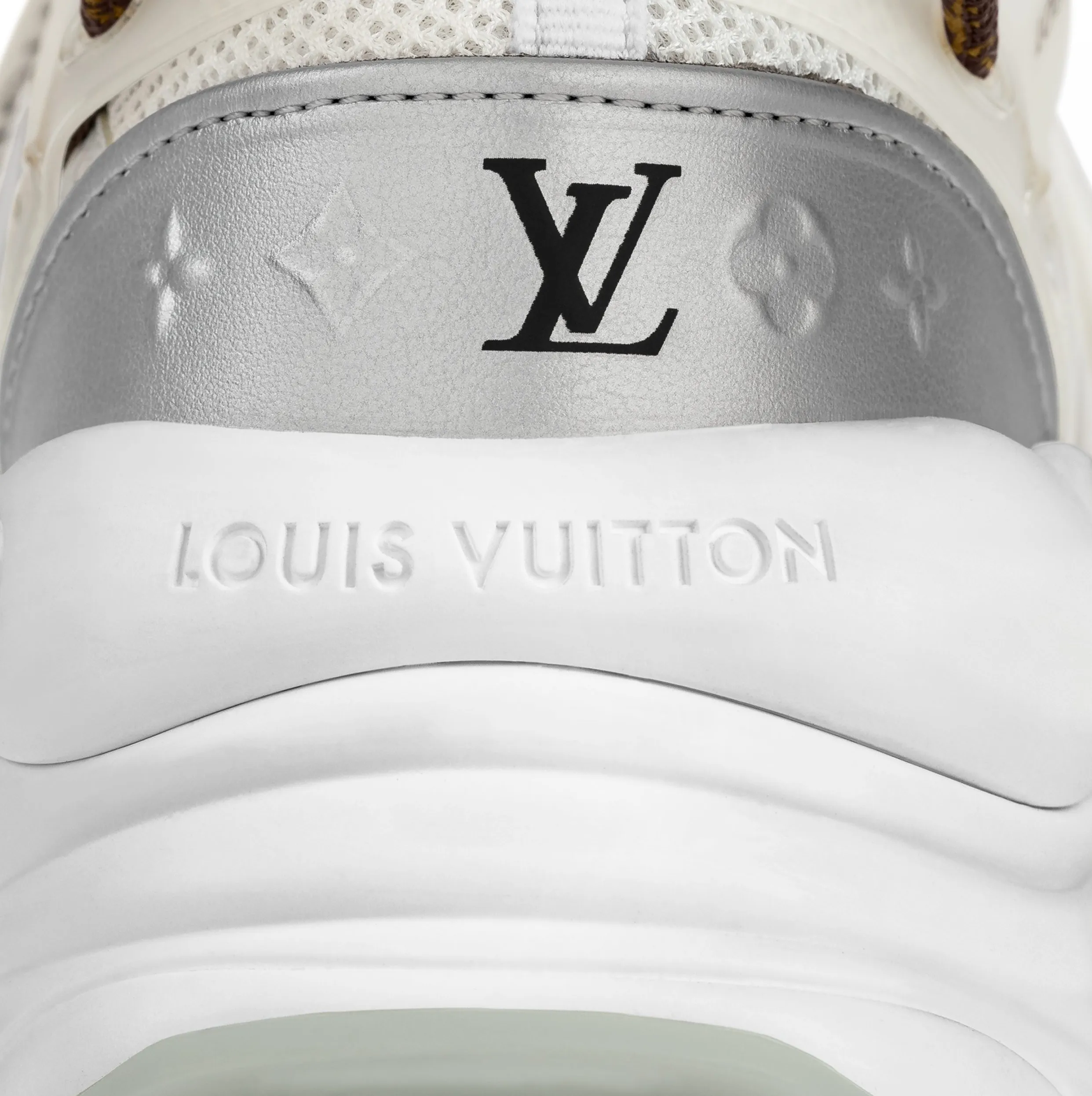 Top lv Bagsaaa LV Run 55 Sneaker Monogram Flowers Silver 1AAVGI