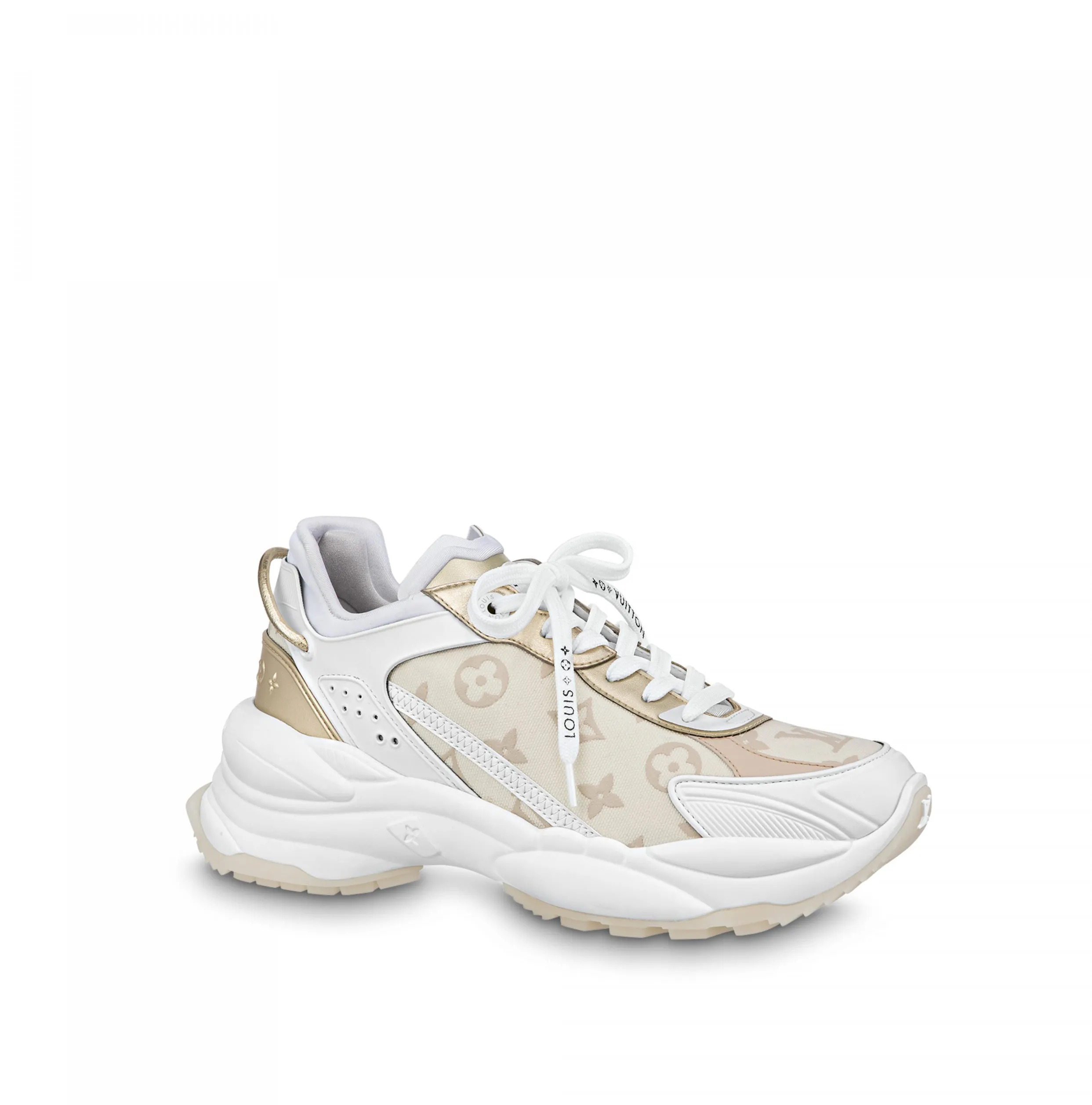 Bagsaaa LV Run 55 Sneaker Monogram denim Beige 1ABHR7