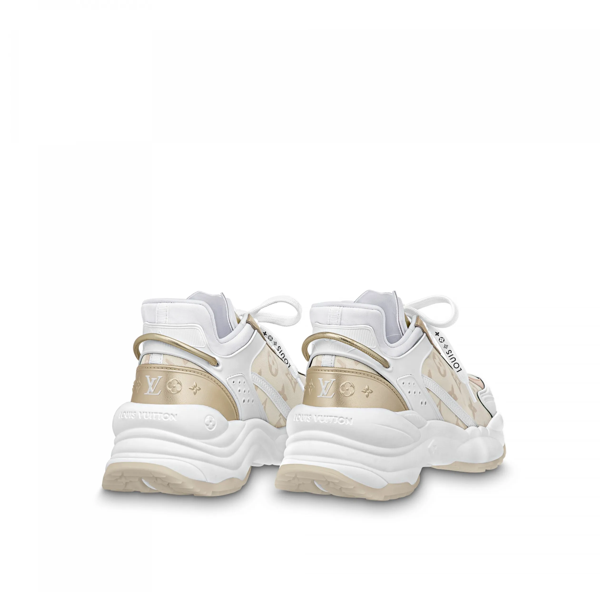 Replica rick owens shoes Bagsaaa LV Run 55 Sneaker Monogram denim Beige 1ABHR7