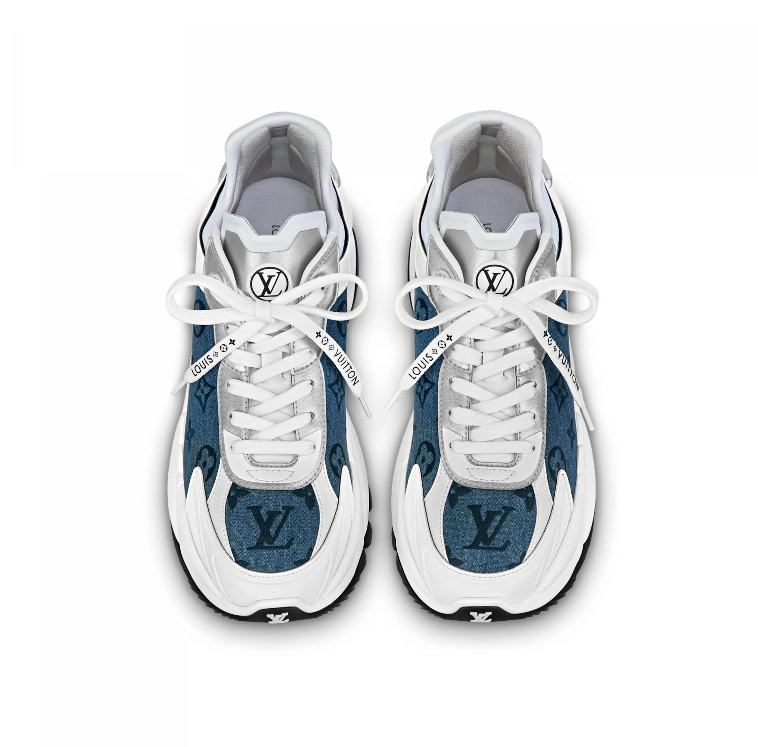 Ralph lauren polo replica Bagsaaa LV Run 55 Sneaker Monogram denim Blue 1ABHQR