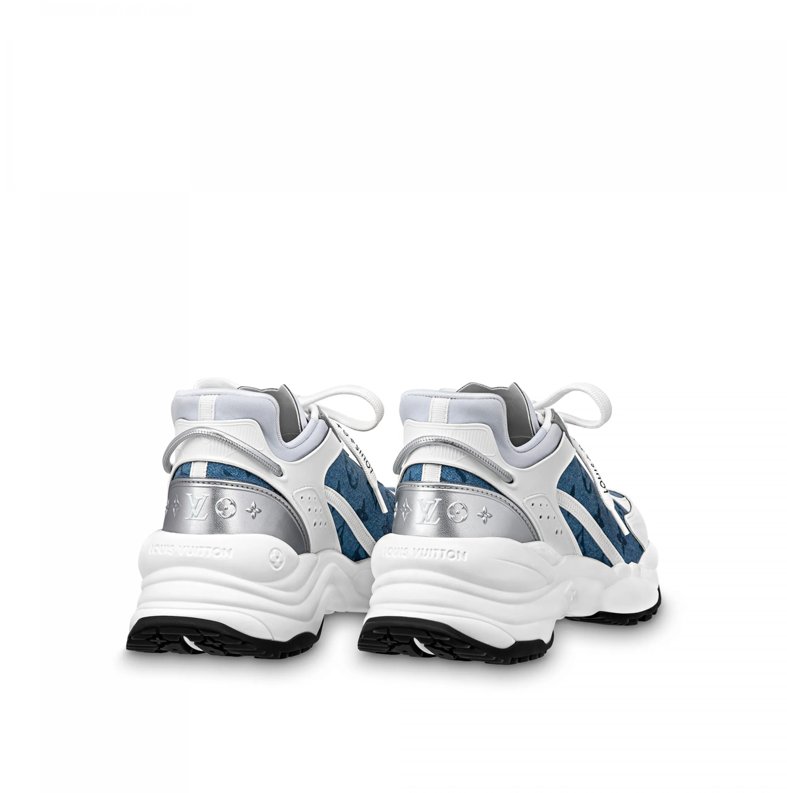 Ralph lauren polo replica Bagsaaa LV Run 55 Sneaker Monogram denim Blue 1ABHQR