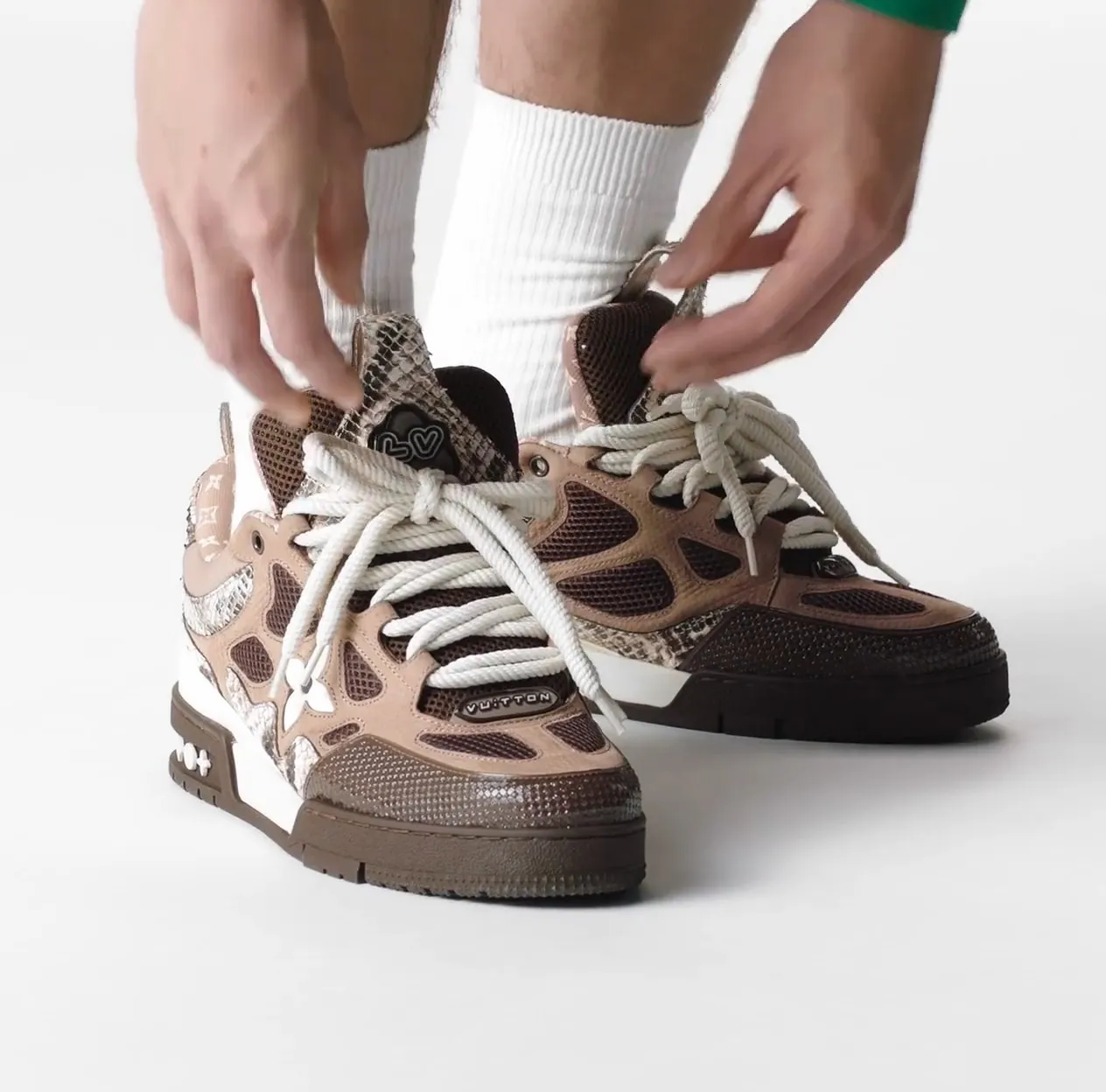 Shop for brands Bagsaaa LV Skate Sneaker Since 54 Monogram Flowers Brown 1ABMG1