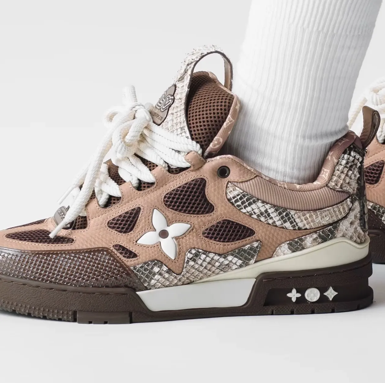Shop for brands Bagsaaa LV Skate Sneaker Since 54 Monogram Flowers Brown 1ABMG1