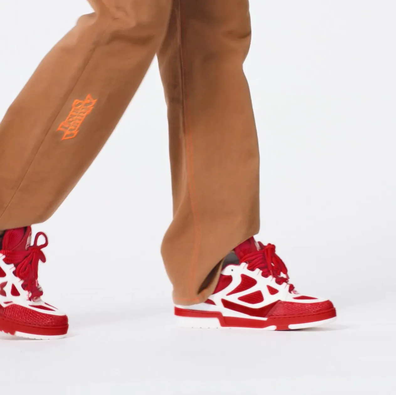 Original chanel store Bagsaaa LV Skate Sneaker Since 54 Monogram Flowers Red 1AARS4