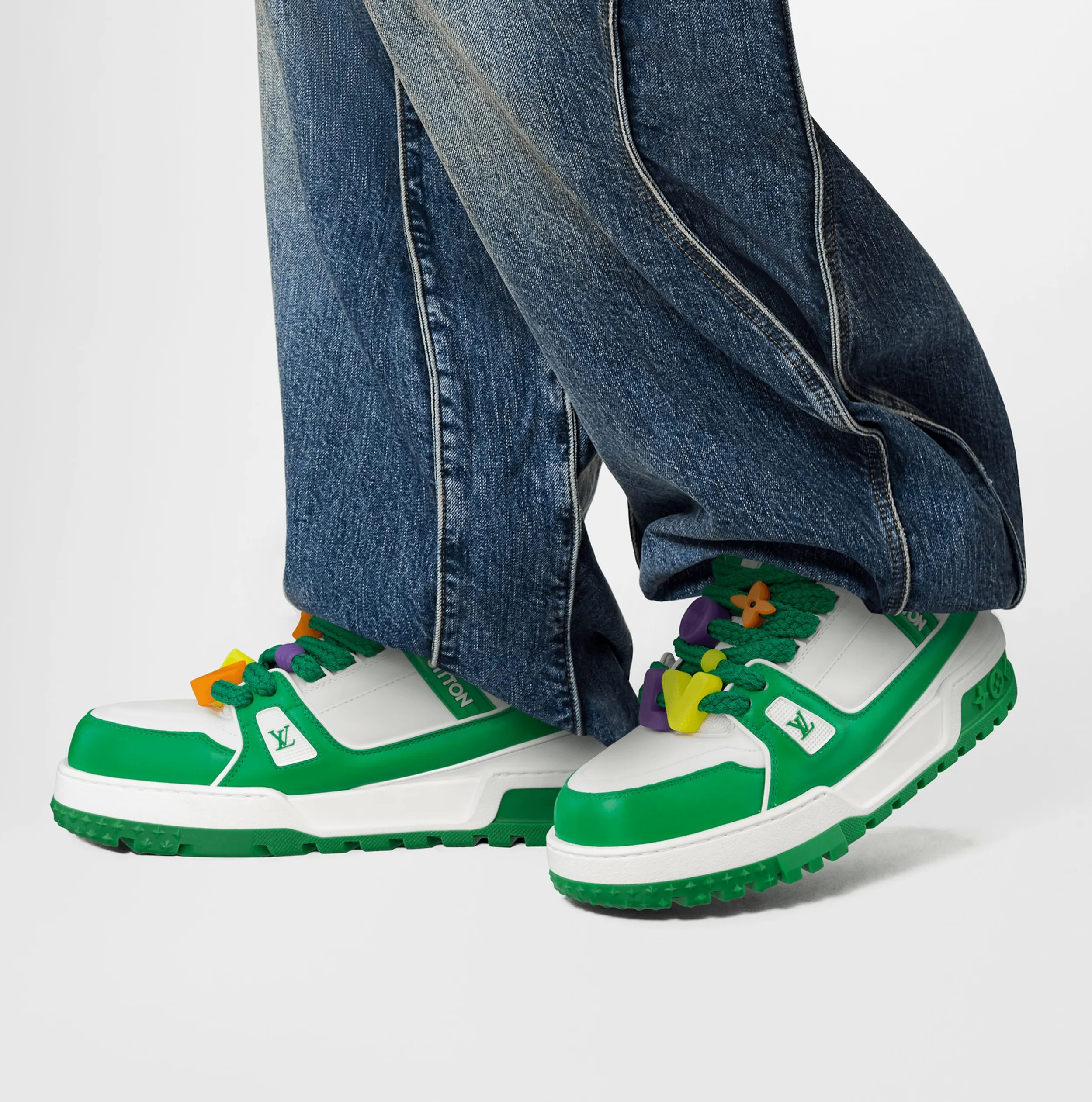 Replica bag Bagsaaa LV Trainer Maxi Sneaker Green 1AB8SC