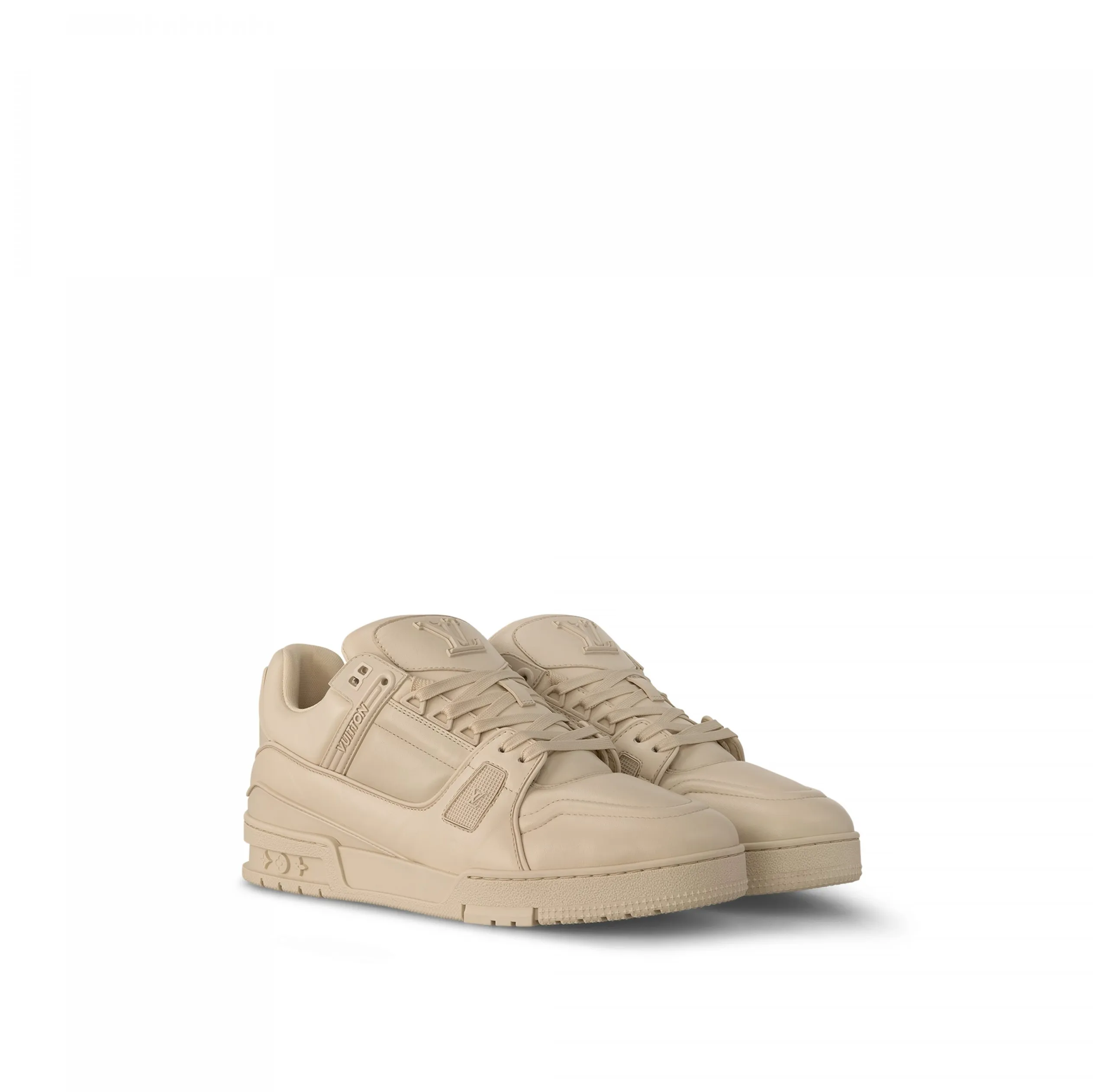 Replica rick owens shoes Bagsaaa LV Trainer Sneaker Calf leather Beige 1AC5BR