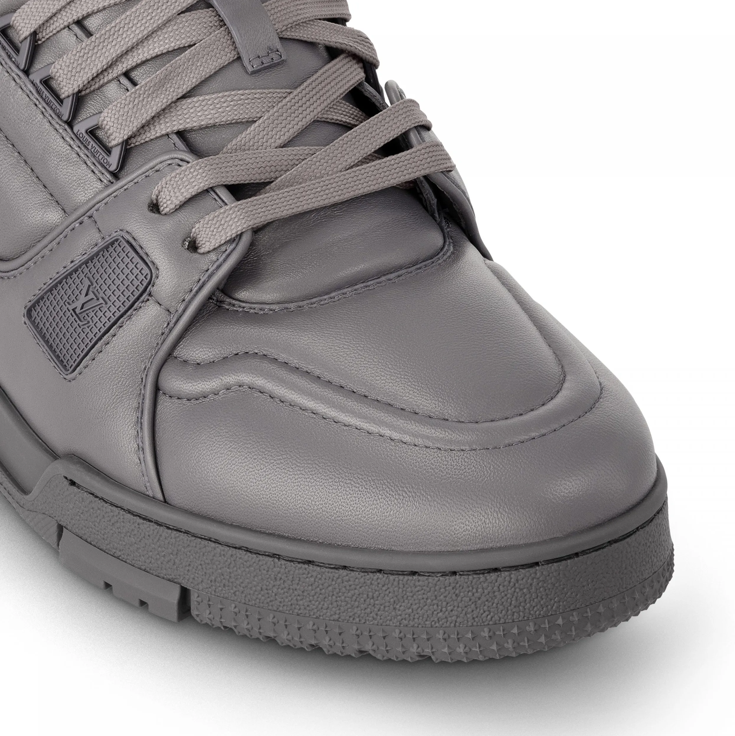 Lv shoes replica Bagsaaa LV Trainer Sneaker Calf leather Grey 1AC5CV