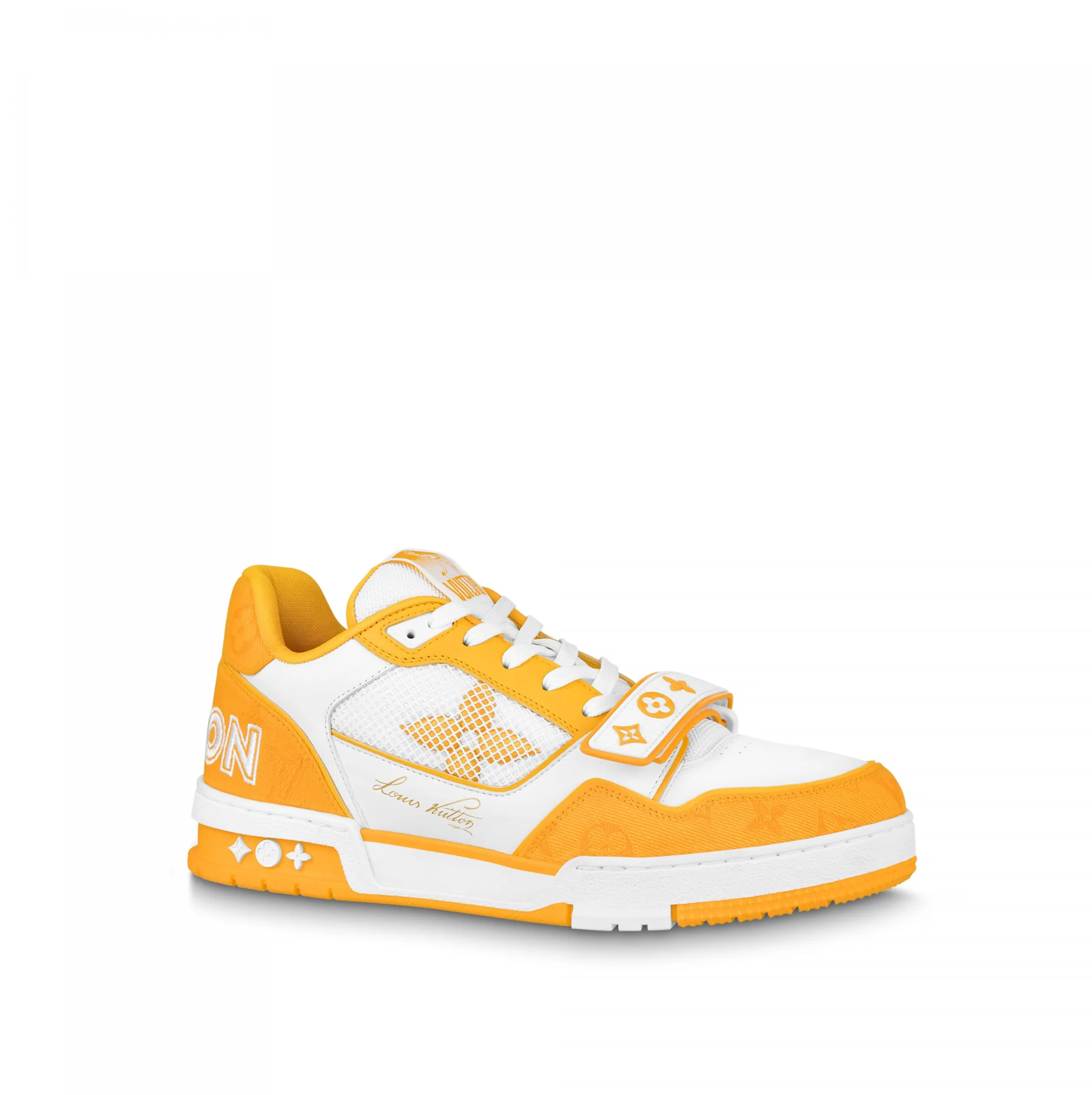 Bagsaaa LV Trainer Sneaker Velcro strap Monogram denim Yellow 1A9ZD4
