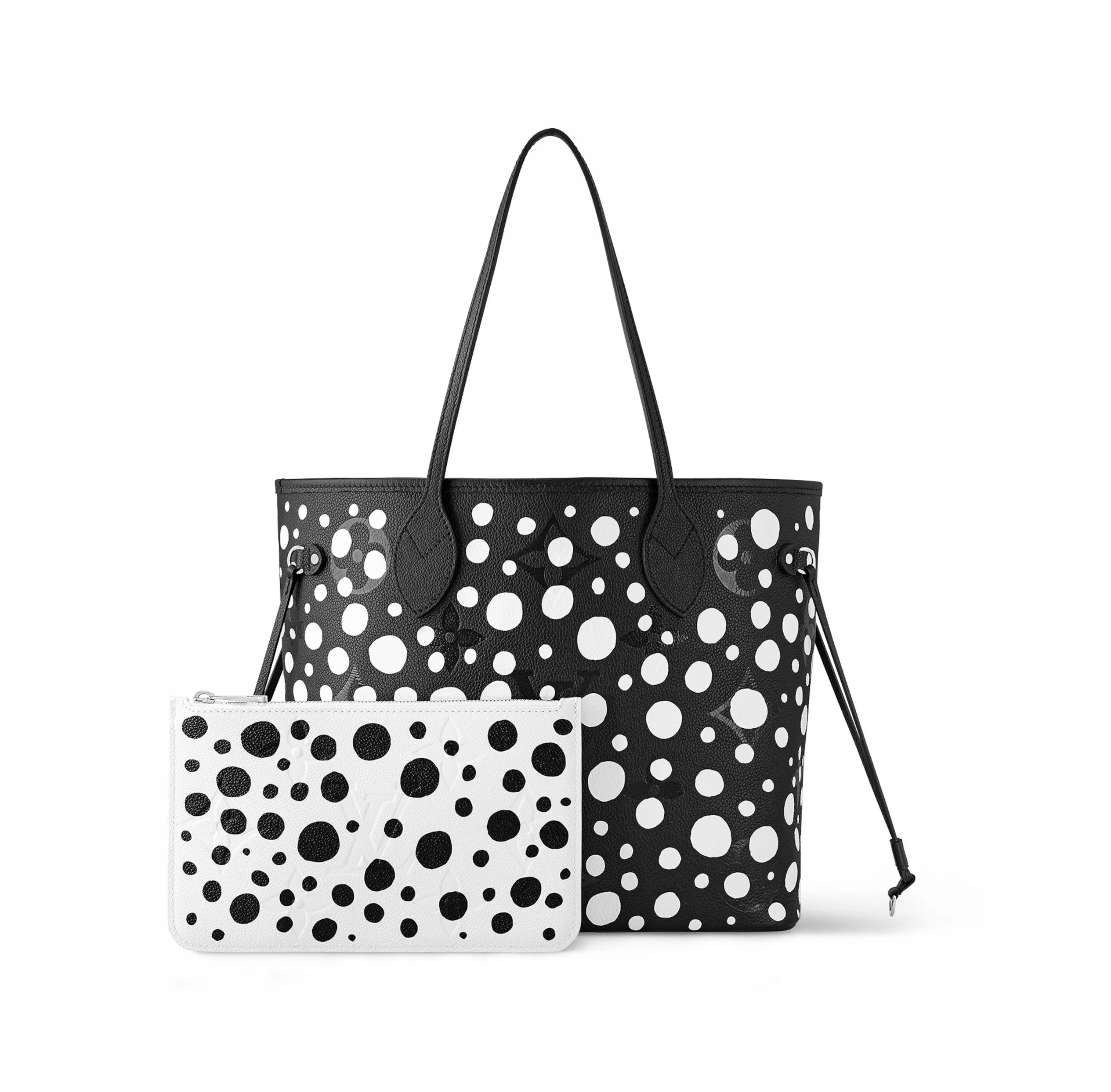 Top lv Bagsaaa LV x YK Neverfull MM M46390 Black white