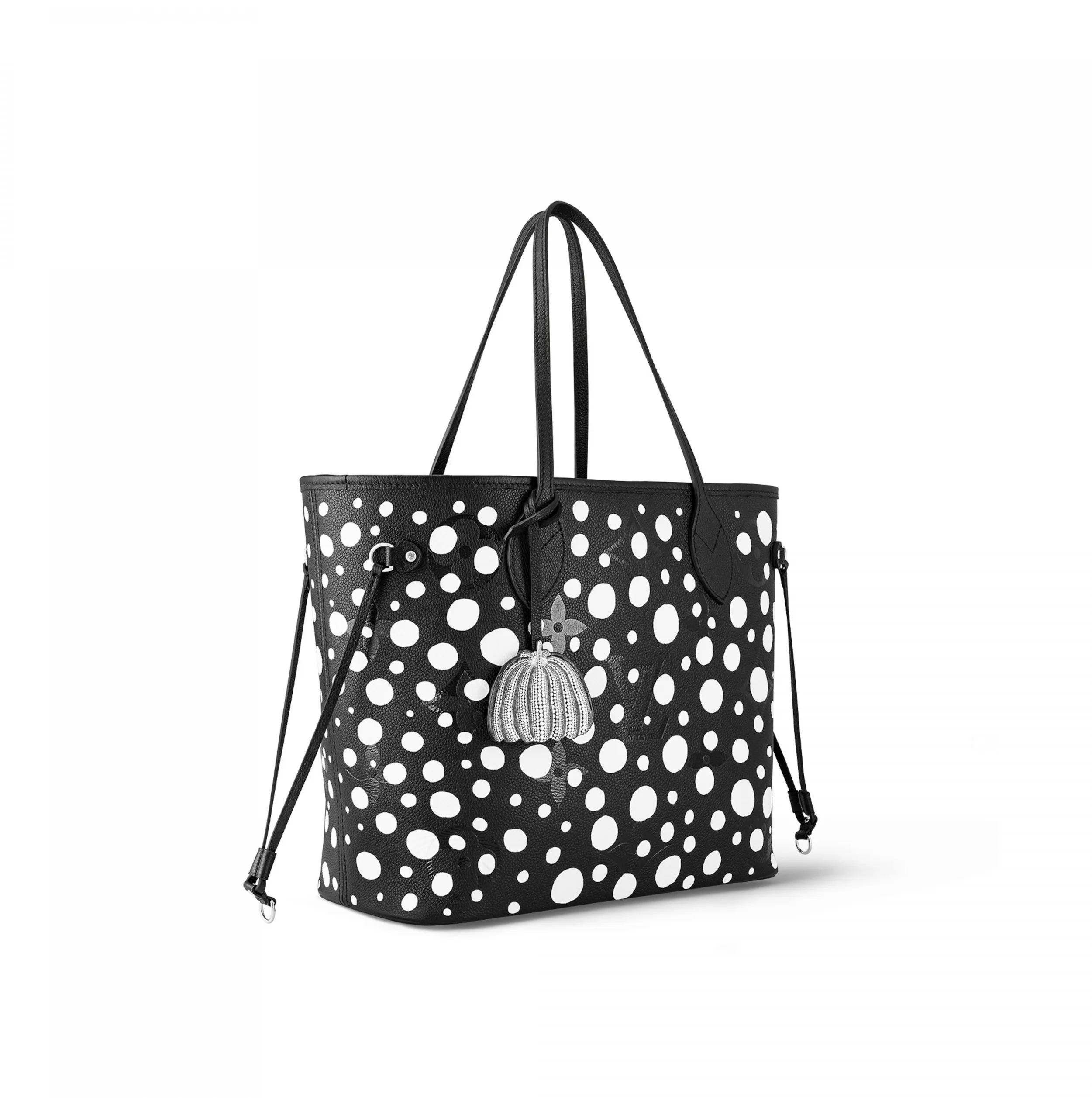 Top lv Bagsaaa LV x YK Neverfull MM M46390 Black white