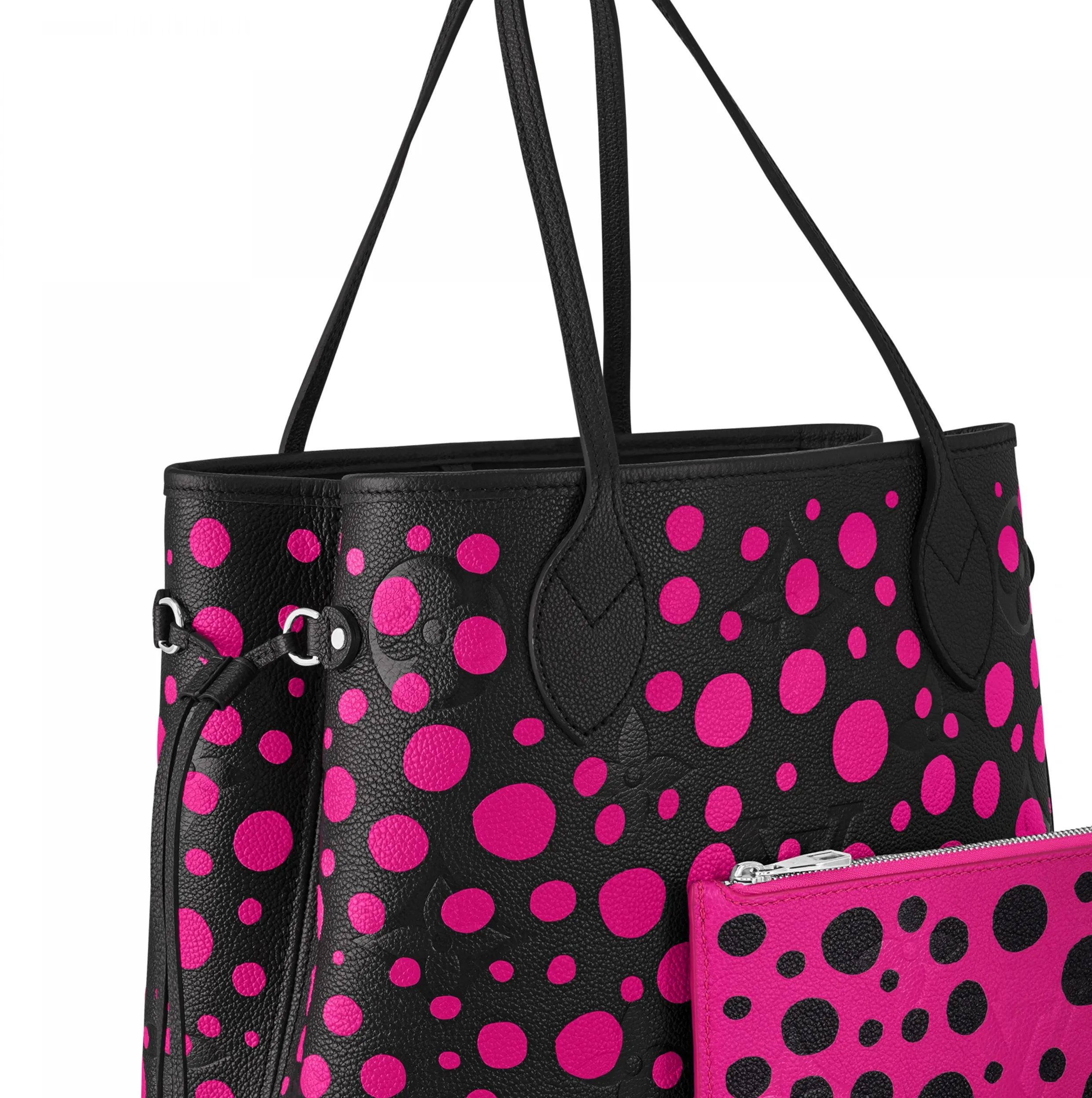 Replica bags Bagsaaa LV x YK Neverfull MM M46419 Noir Fuchsia