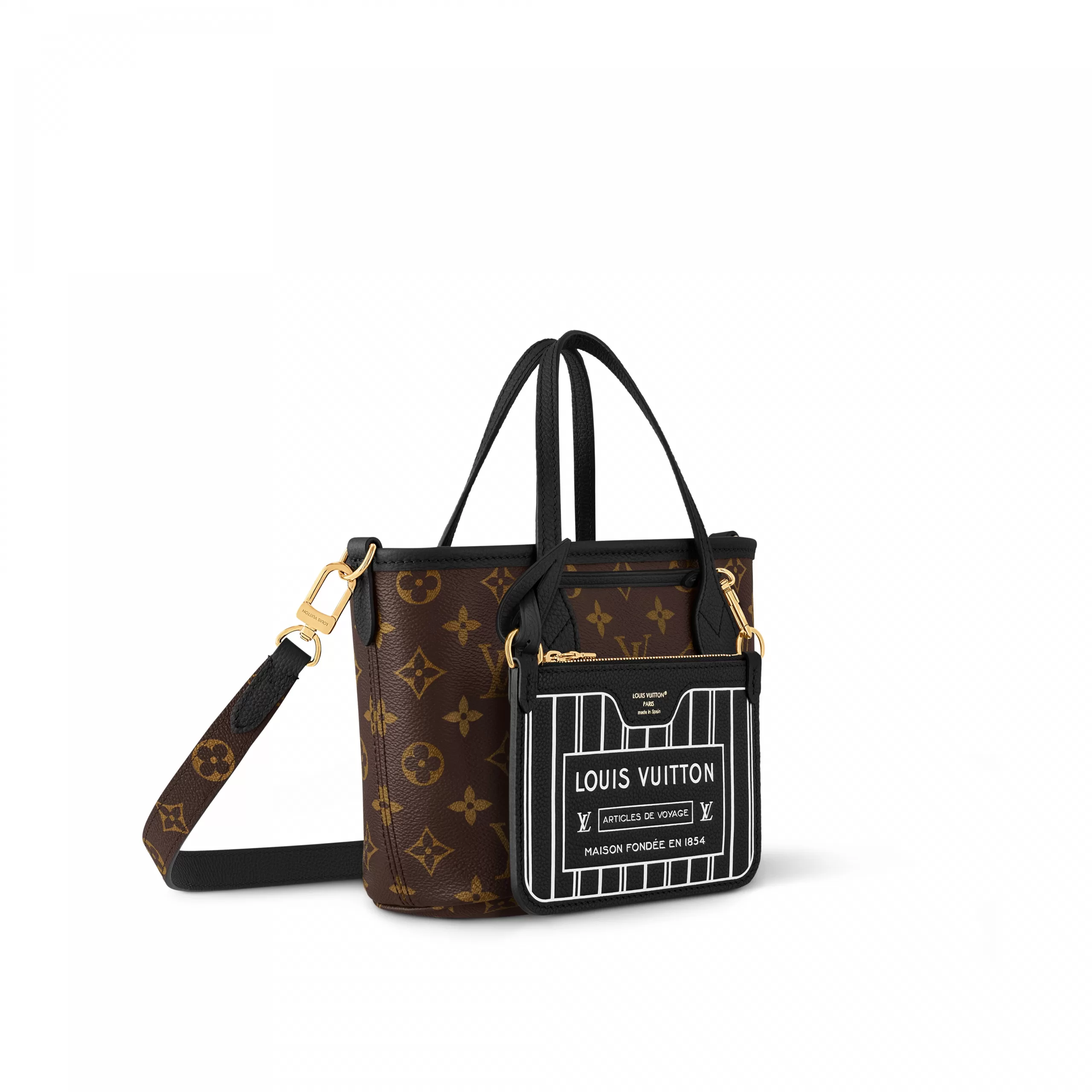 Replica bags Bagsaaa M12099 Neverfull Bandoulière Inside Out BB Black
