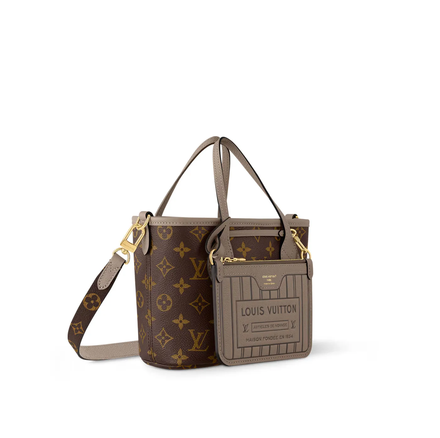 Replica chloe bag Bagsaaa M12109 Neverfull Bandoulière Inside Out BB Dark Fango